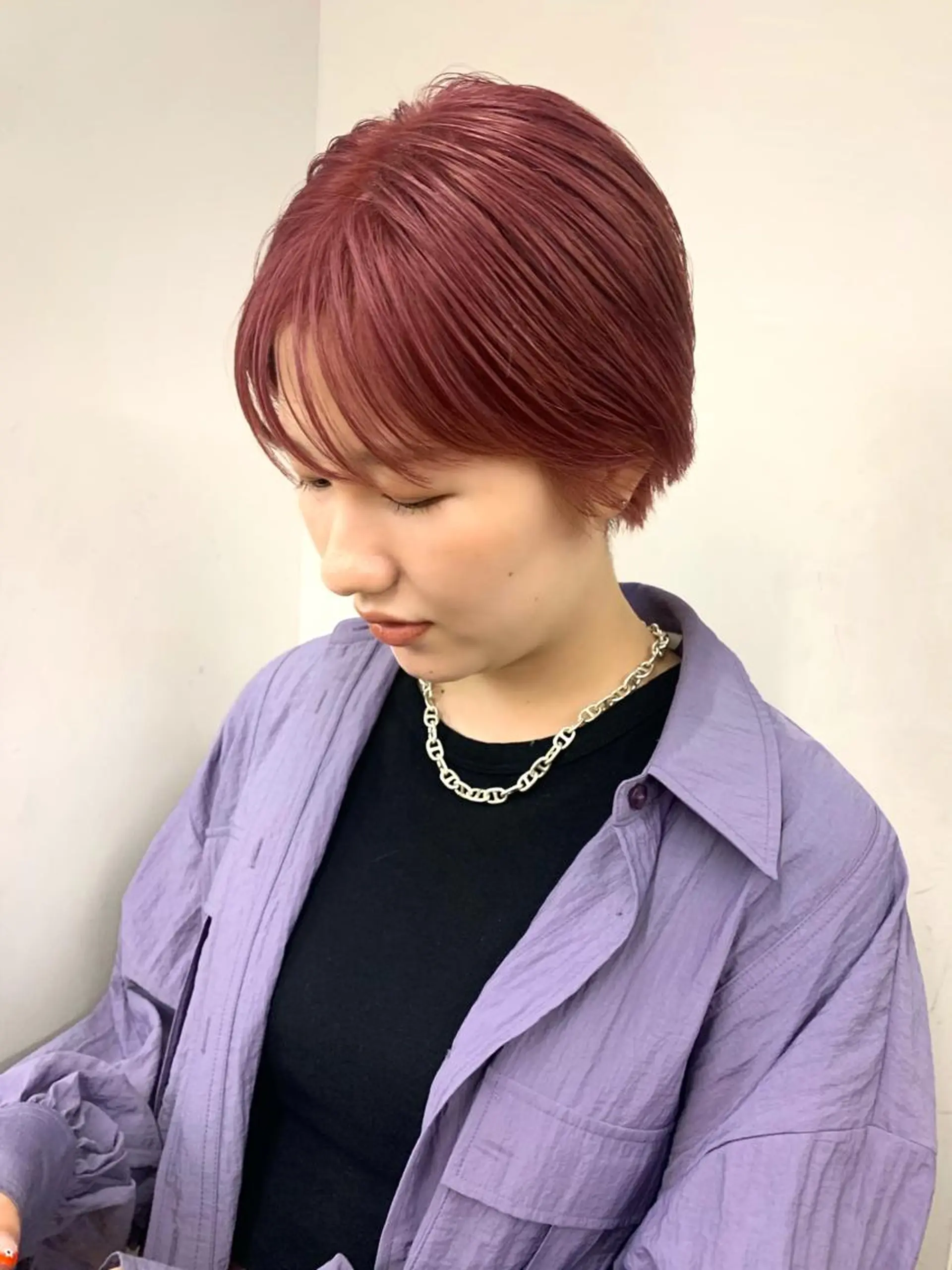ショート カラー ピンクカラー ショートヘア カット ヘアカラー トリートメント 豊浦 翔太のヘアスタイル