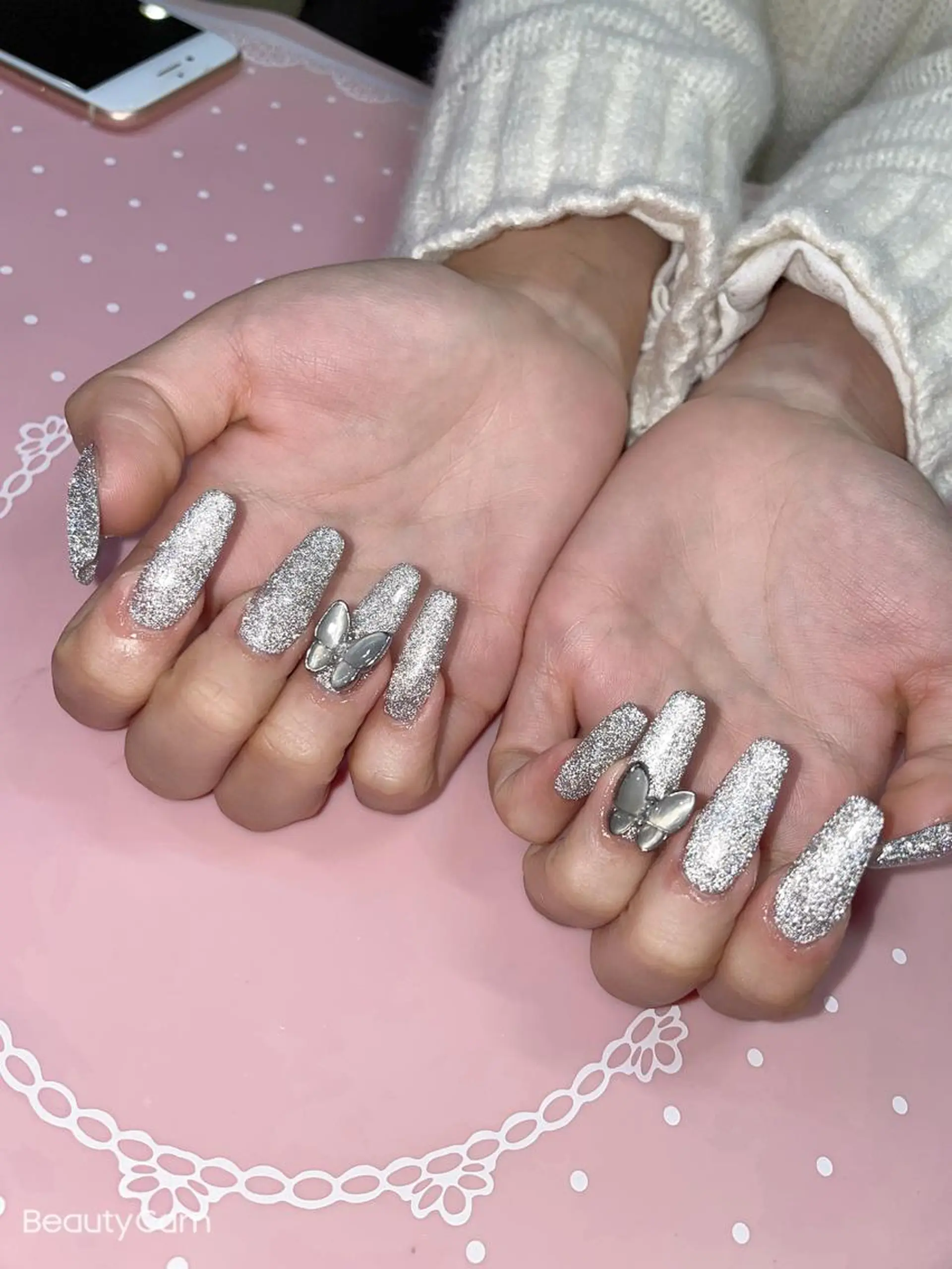 ロング ネイル フラッシュネイル フラッシュマグ マグネットネイル ハンドネイル 《LB》ラブリエ Nail&eyeのマツエク・マツパデザイン