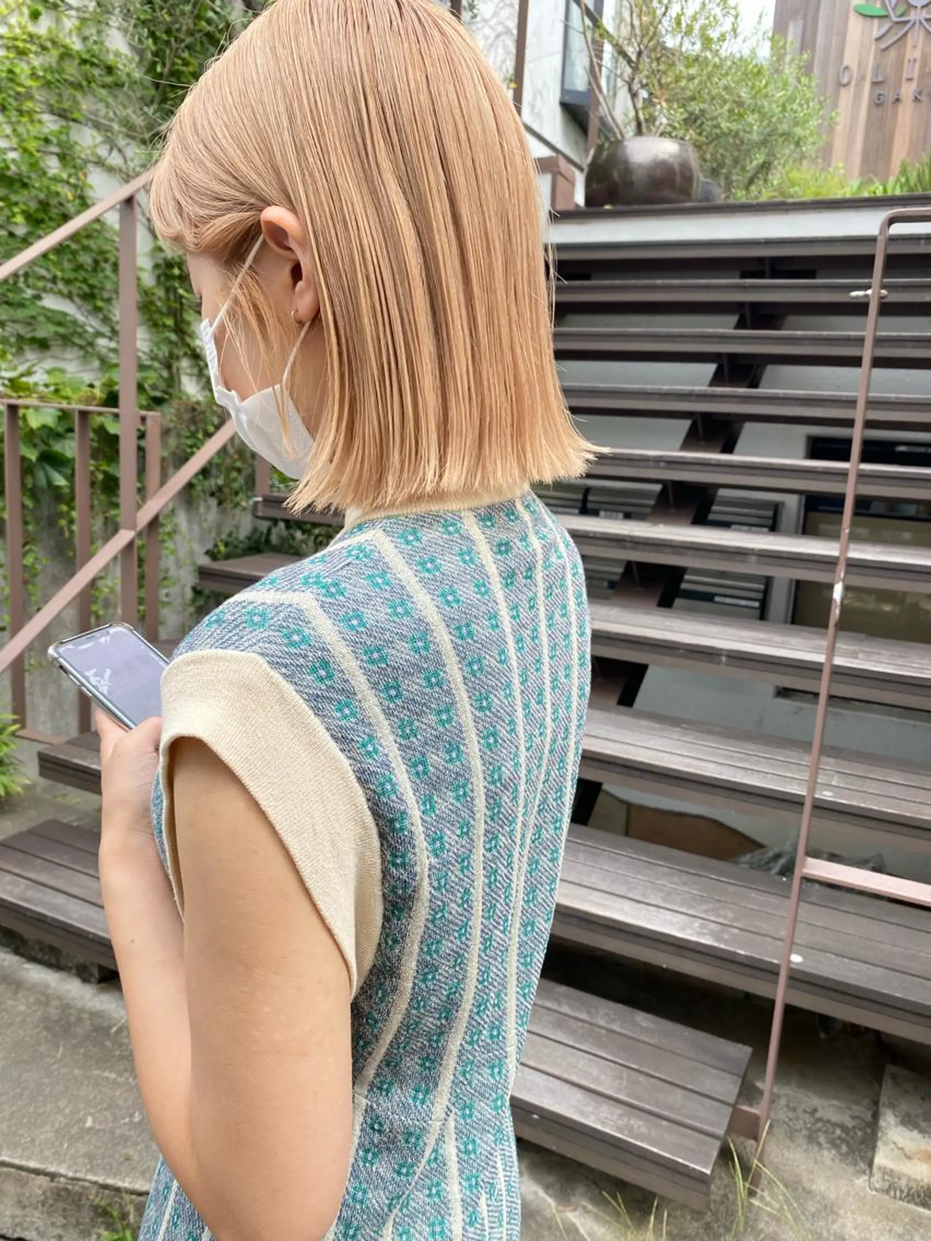 カラー ベージュカラー ブリーチ ホワイトベージュ ヘアカラー なぎ🌿.∘[ボブ, ニュアンスカラー]のヘアスタイル