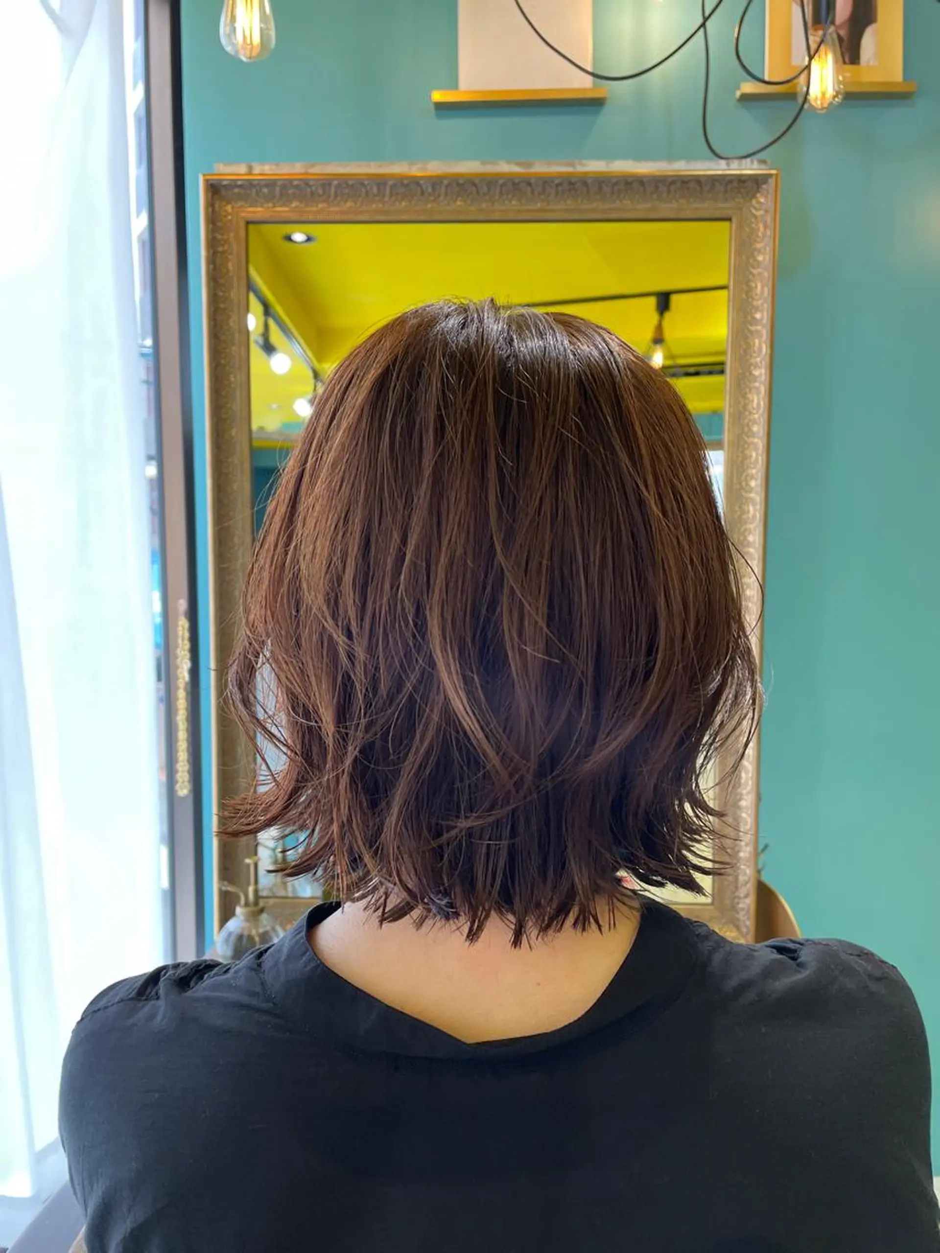 ミディアム ボブレイヤー アッシュ ボブ レイヤーカット カット ヘアカラー トリートメント Share  Salon  Reco【GARDEN】所属・末石 智のヘアスタイル