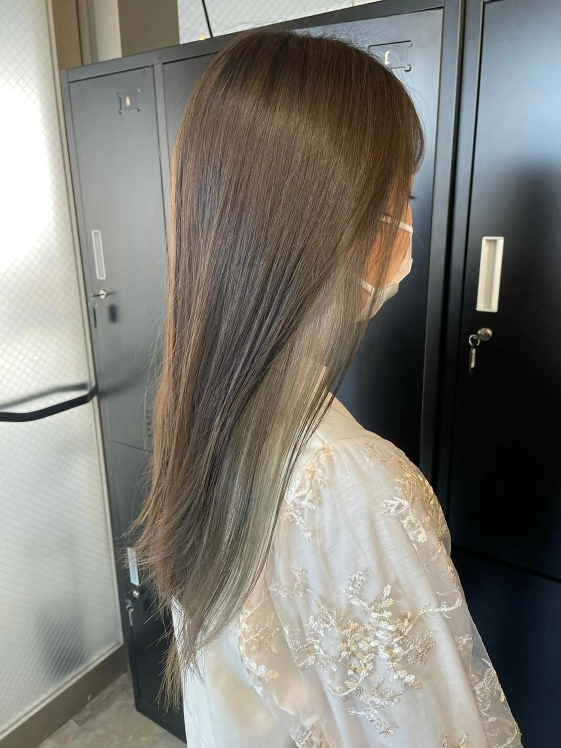 ロング ミストバング ボブ ハイライト 韓国風ヘア レイヤーカット カット ヘアカラー トリートメント 韓国風レイヤー ハイトーンRYOTAのヘアスタイル