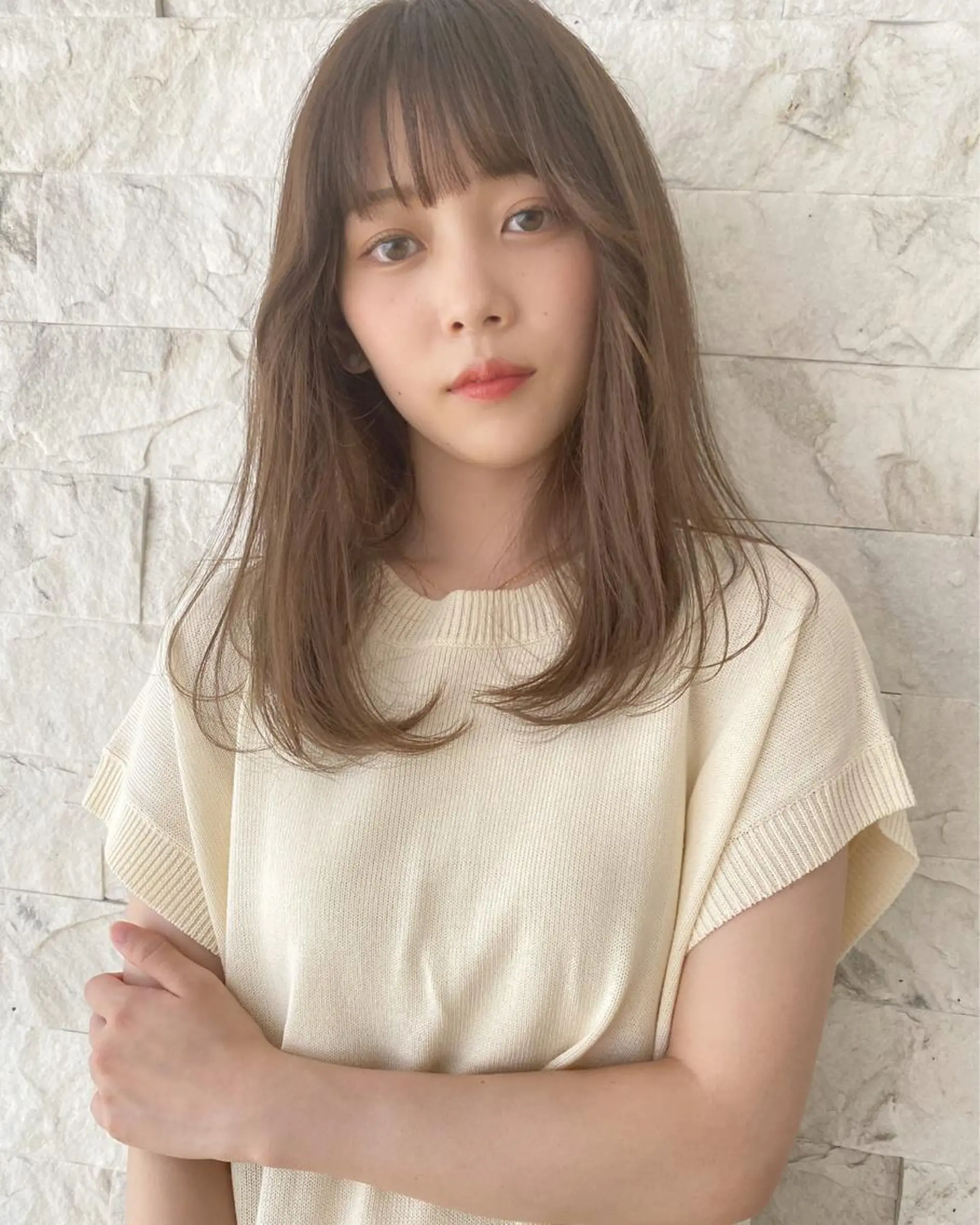 ミディアム カラー ヘアカラー キタダ ヒロキのヘアスタイル