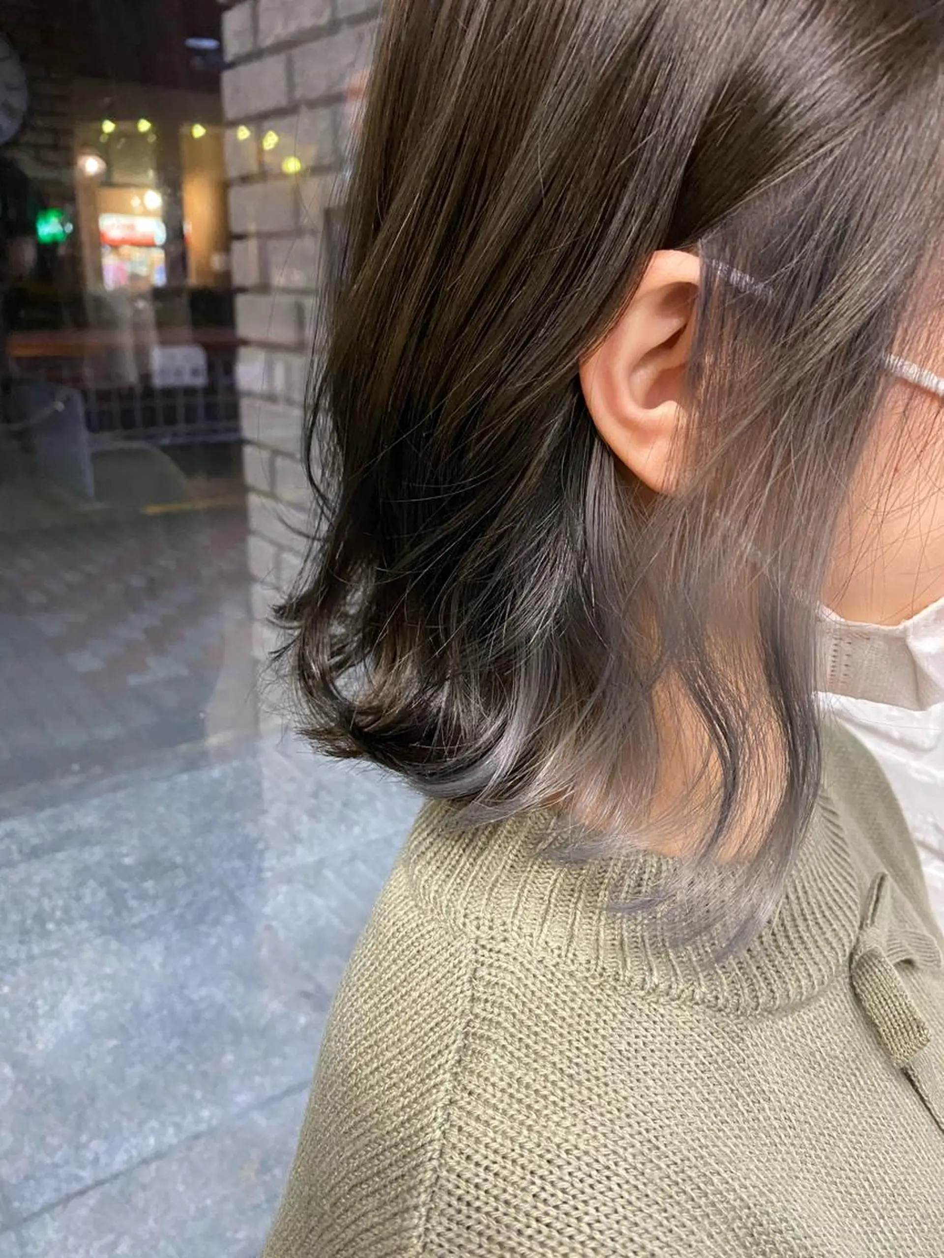 ミディアム カラー シルバー カット ヘアカラー トリートメント 日比 貴大/ minim hairのヘアスタイル