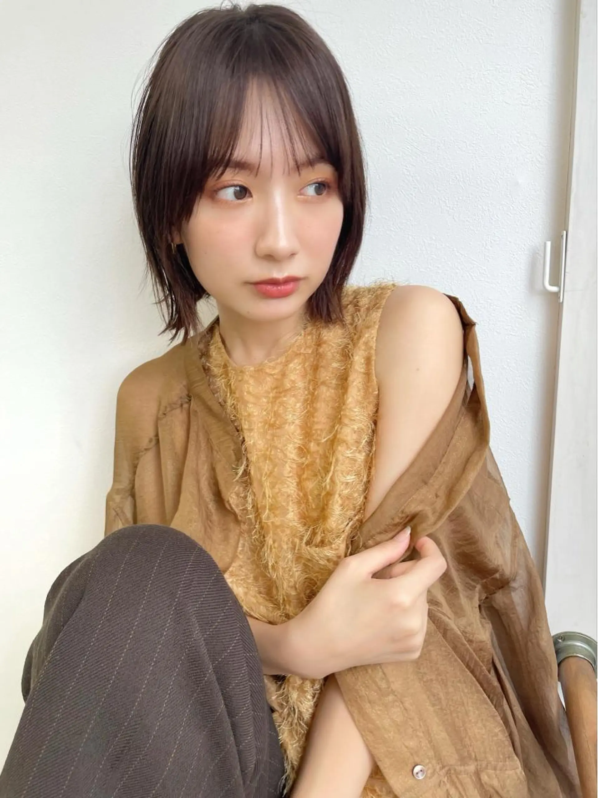 ミディアム 似合わせカット 小顔カット カット トリートメント 結べるレイヤーボブ くびれLady表参道のヘアスタイル