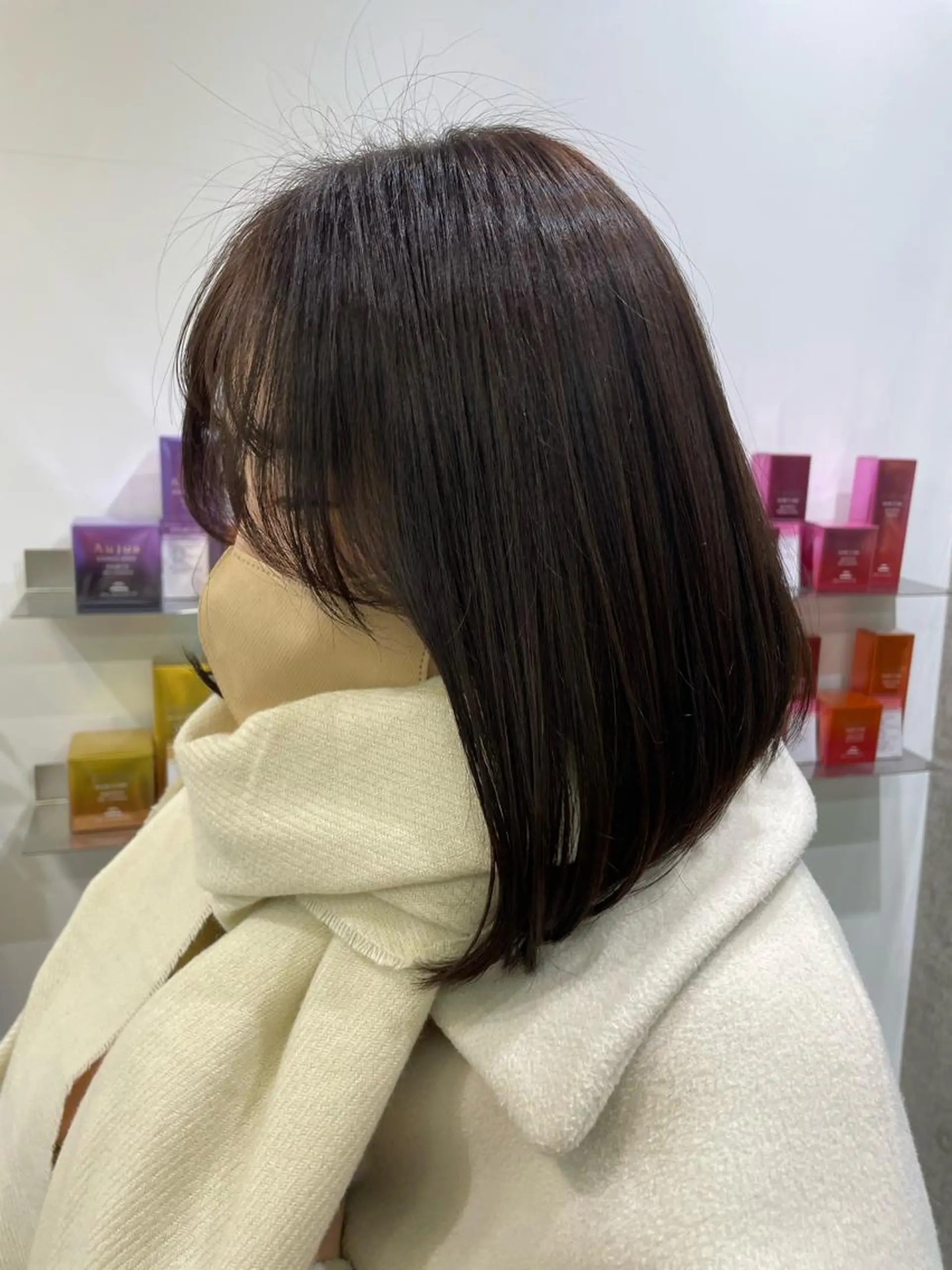 ショート カラー ボブ 髪質改善 トリートメント パーソナルカラー 藤本夢のヘアスタイル