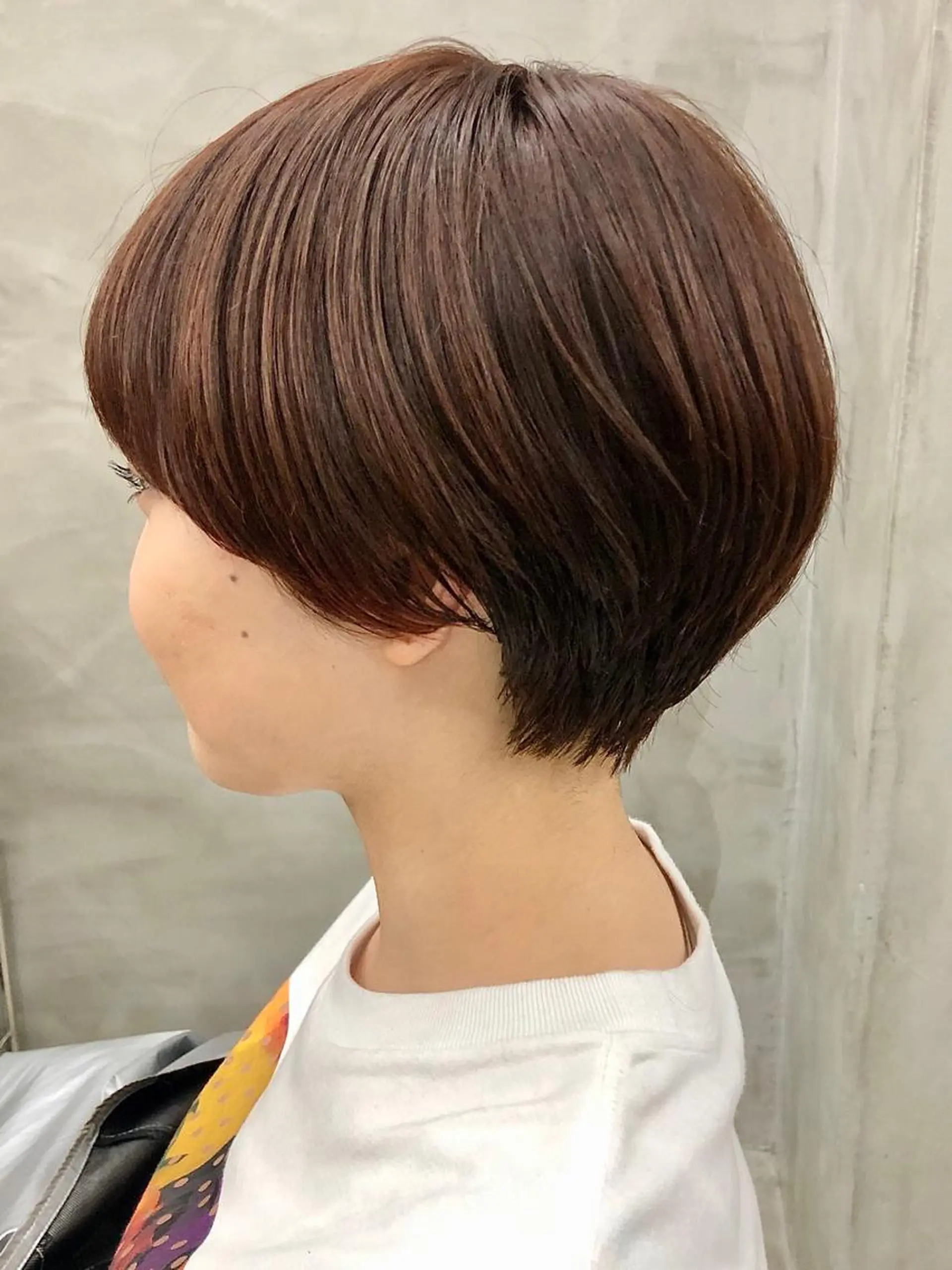ショート カラー ブラウンカラー ピンクカラー ピンクブラウン ショートヘア カット ヘアカラー トリートメント ショート・ボブ 徳竹淳一のヘアスタイル