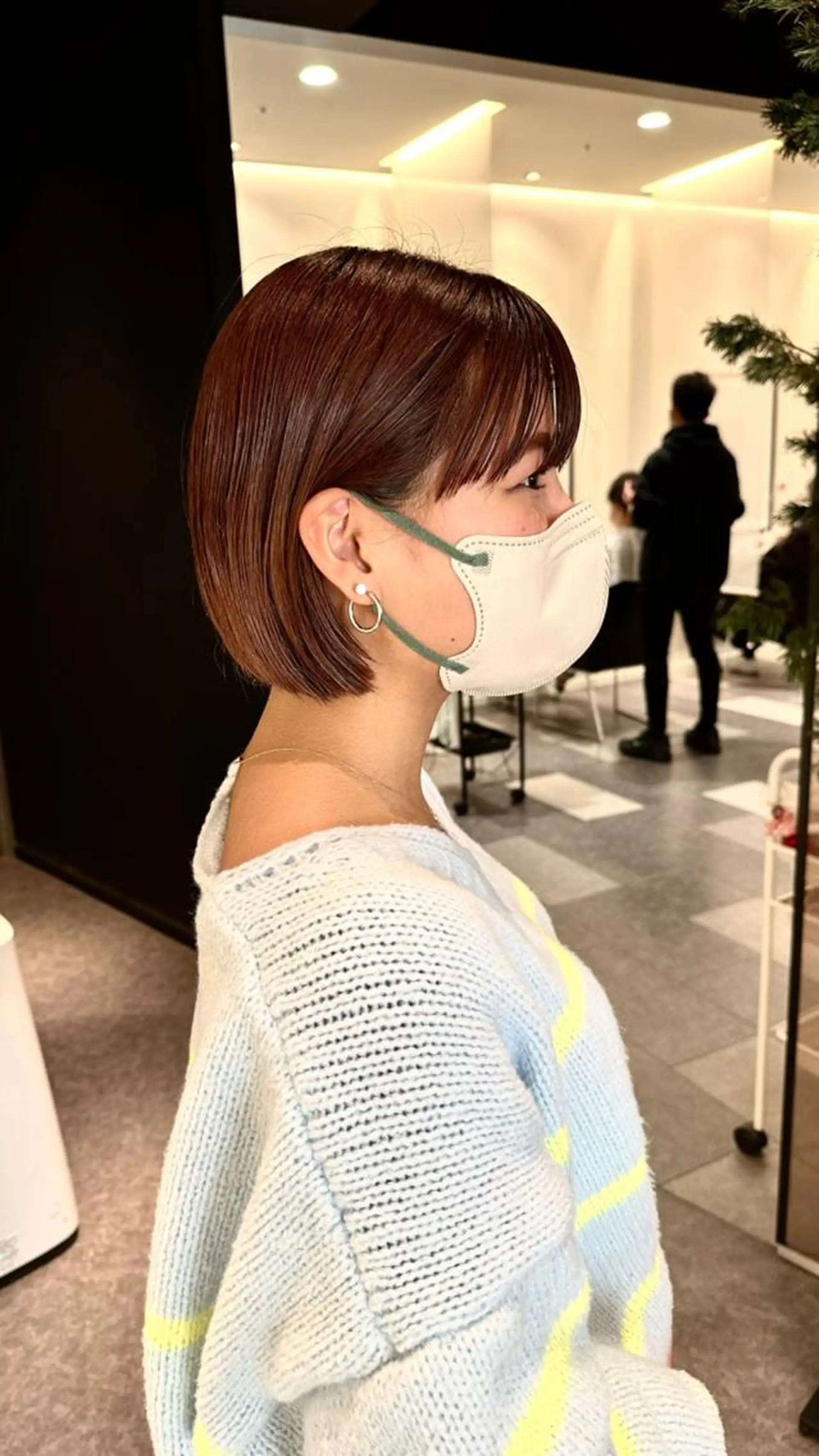 ショート ボブ 顔周りカット ハイライト レイヤーカット ショートヘア カット ヘアカラー トリートメント 巻ける縮毛矯正/艶 カラーchika🩵のヘアスタイル