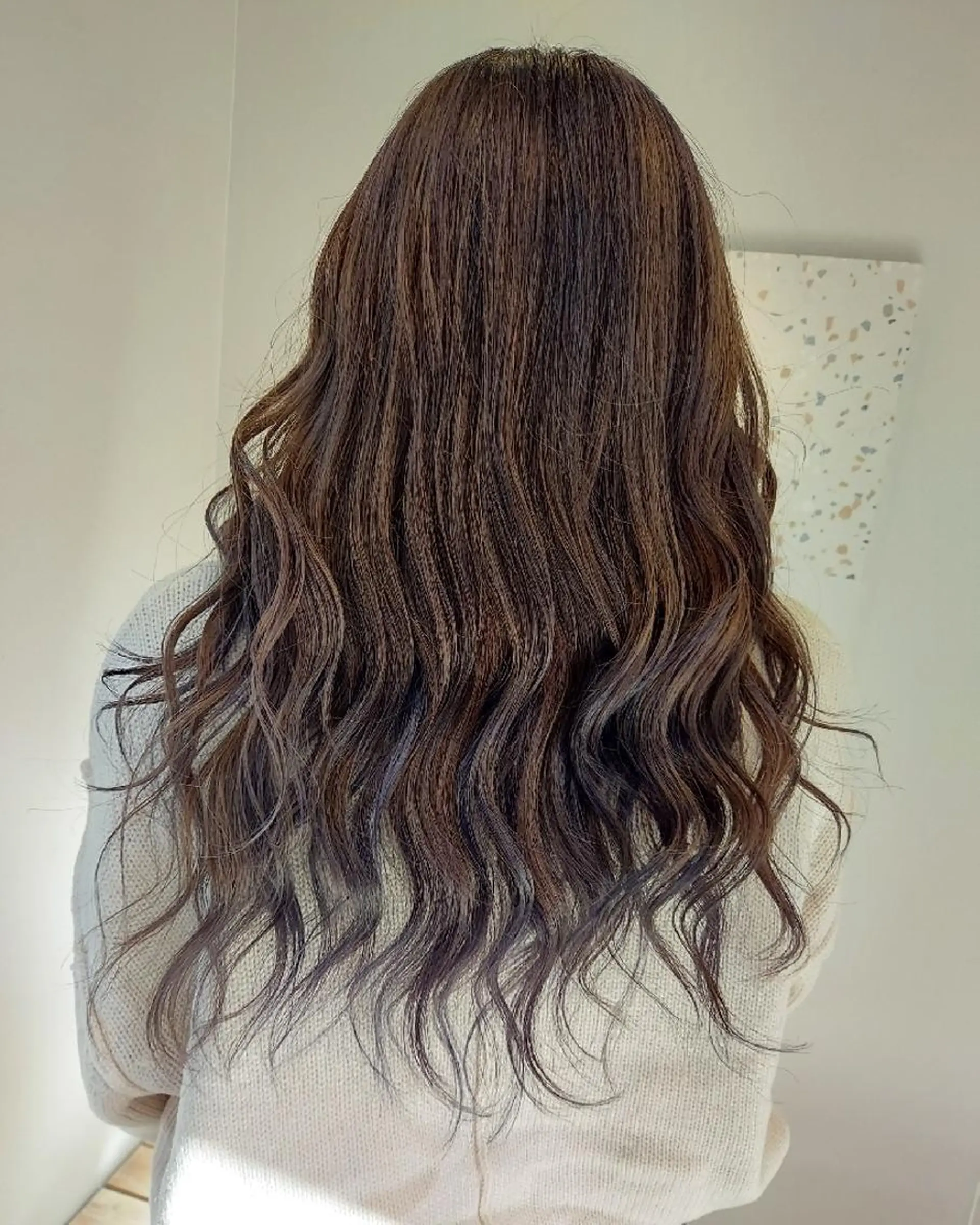 ロング カラー バレイヤージュ グレージュ レイヤーカット grow上野御徒町【グロウ】所属・ブリーチ・ハイトーン 特化🎉内山のヘアスタイル