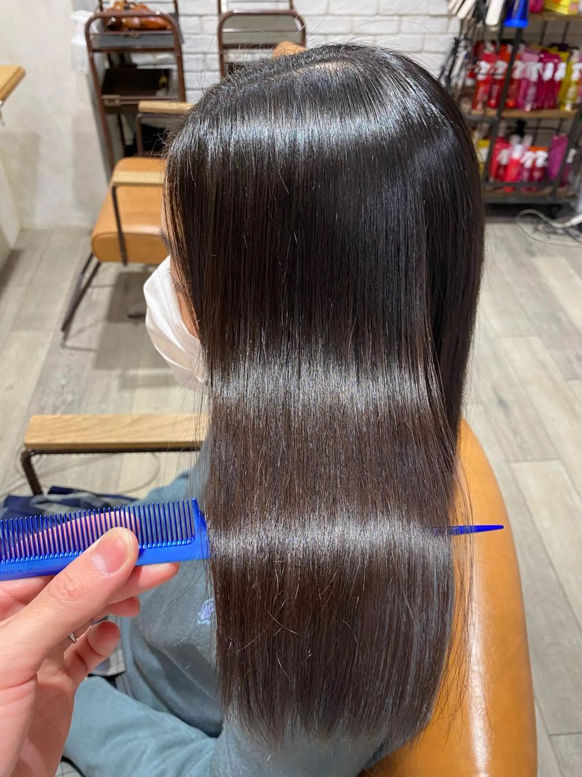 セミロング カラー パーマ メンズ 縮毛矯正 安部 真輝のヘアスタイル