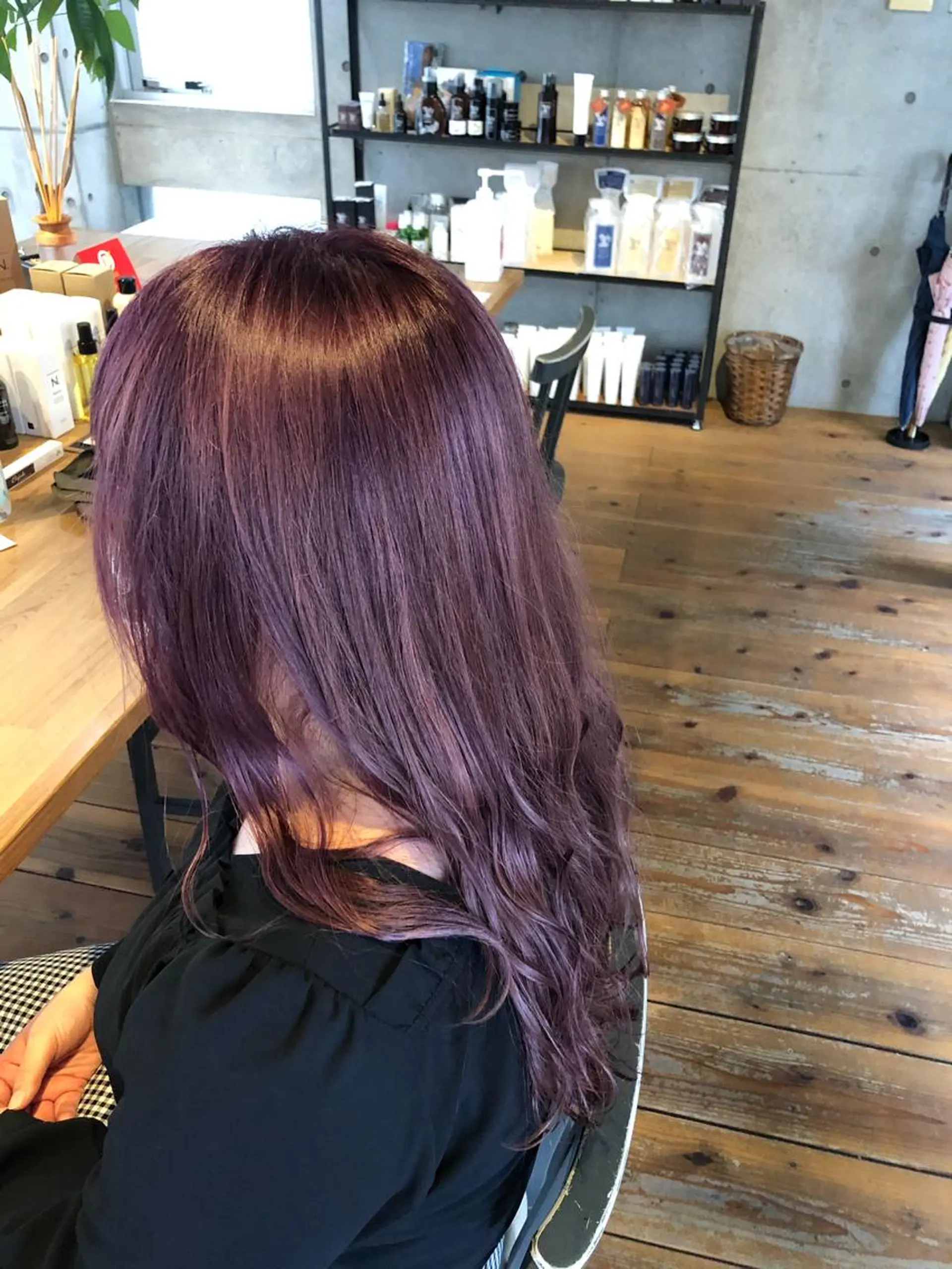 ロング カラー ピンクカラー バイオレットカラー ヘアカラー nagisa /縮毛矯正のヘアスタイル