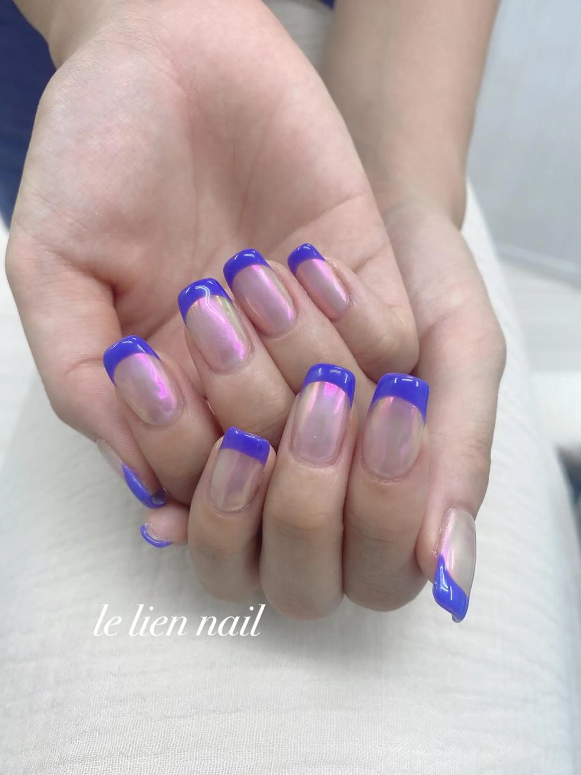 ネイル オーロラネイル フレンチネイル ミラーネイル le lien nailのネイルデザイン