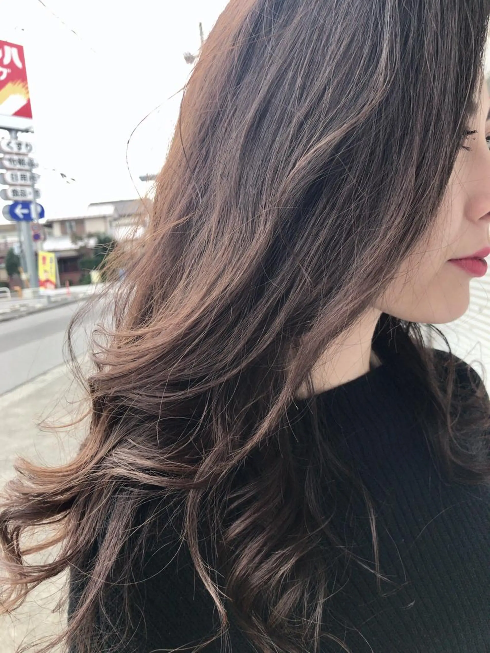 ロング カラー グレージュ レイヤーカット匠 イソザキノリユキのヘアスタイル