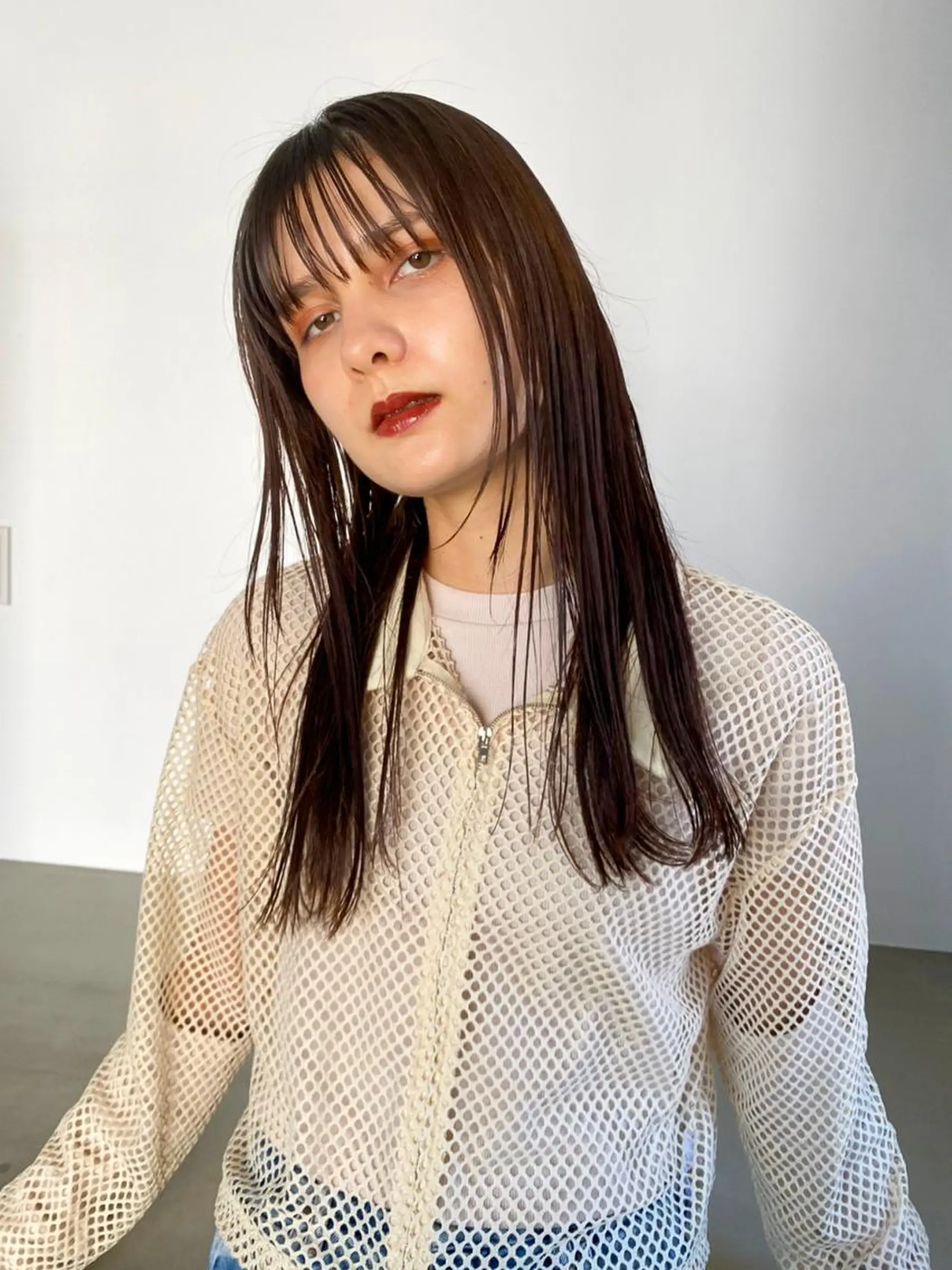 ミディアム パーマ カラー ショートボブ ミディアムパーマ アディクシーカラー ブリーチ ケアブリーチ ヘアカラー トリートメント CEINE OURのヘアスタイル