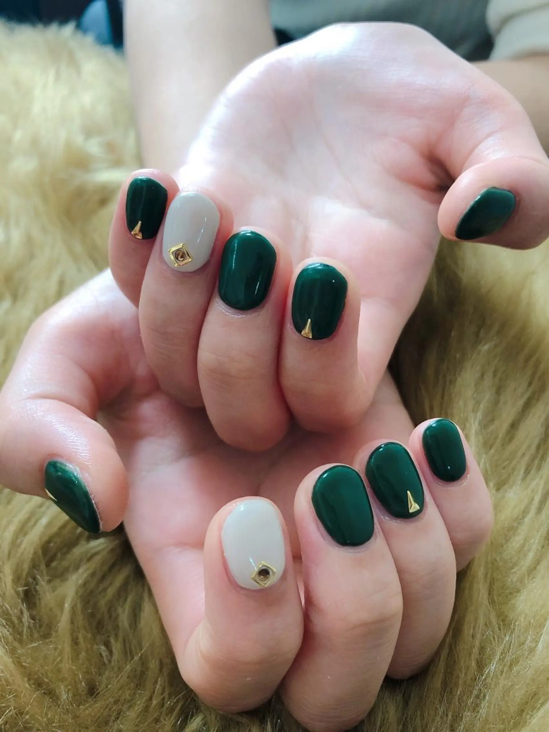 ネイル ワンカラーネイル ストーンネイル kiki nail 二子玉川のネイルデザイン