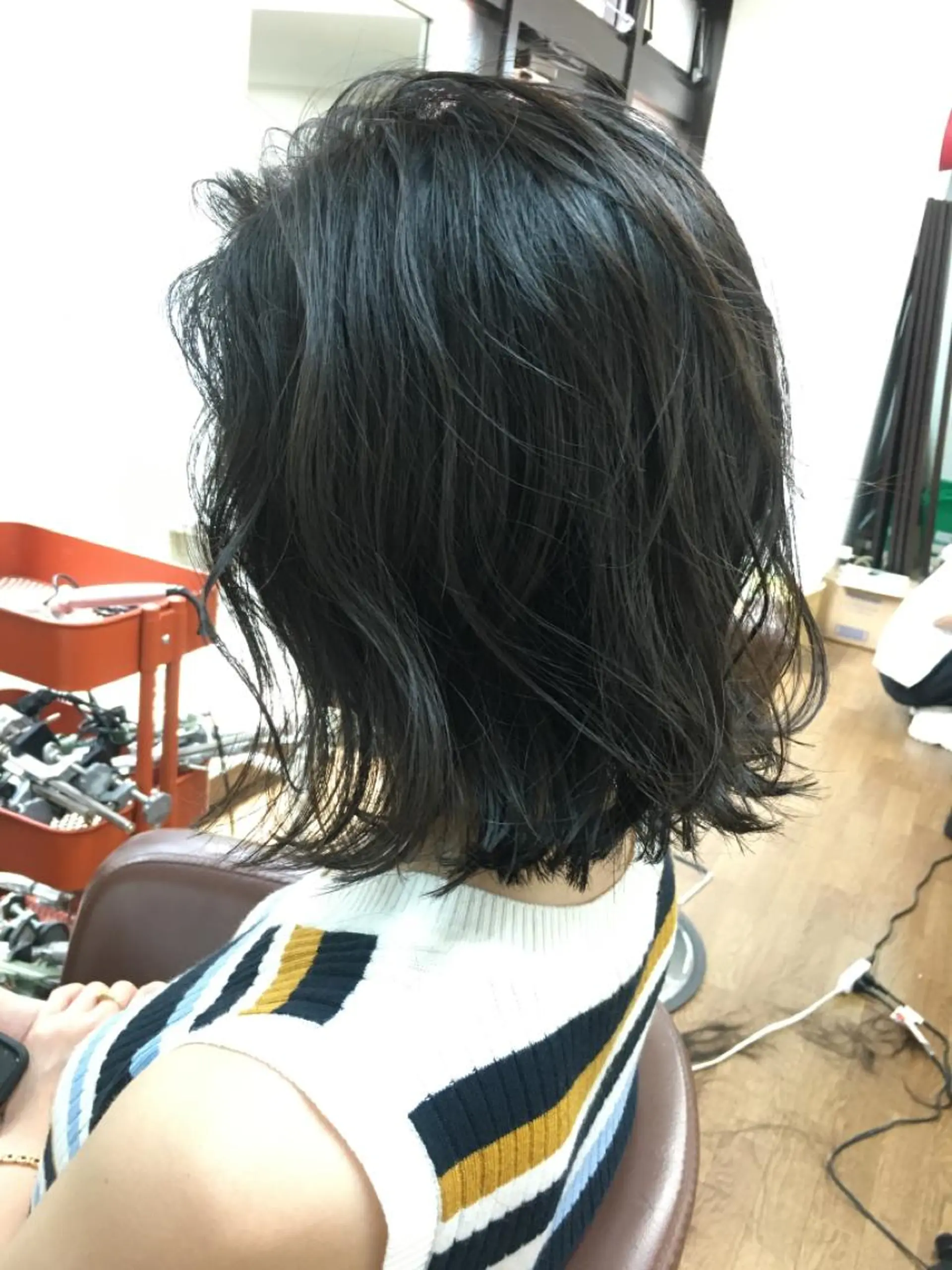 ショート ヘアアレンジ 切りっぱなしボブ ボブ 🧶ブリーチカラー TERU🧶のヘアスタイル