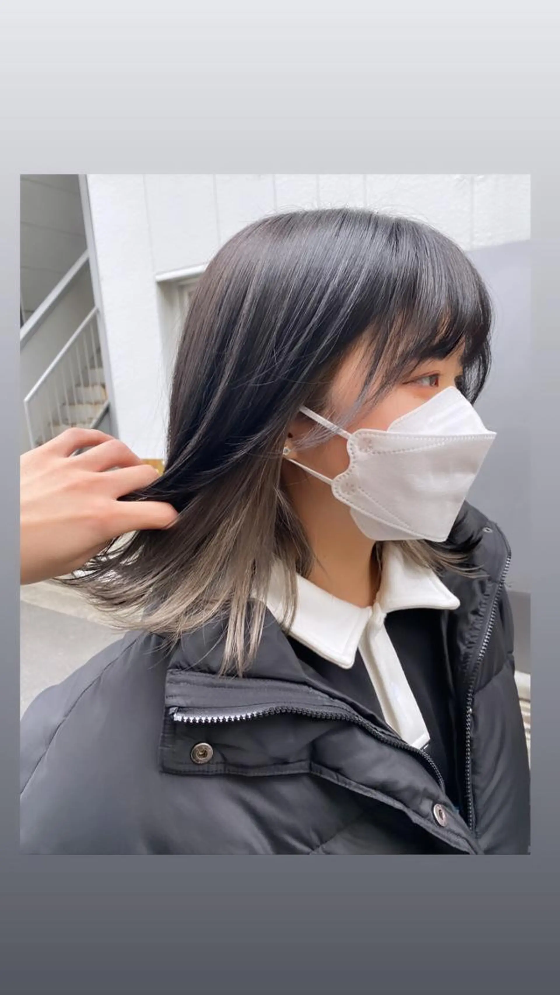 ミディアム カラー カット ヘアカラー トリートメント レイヤー/ウルフエク テブリーチ磯部ユズキのヘアスタイル