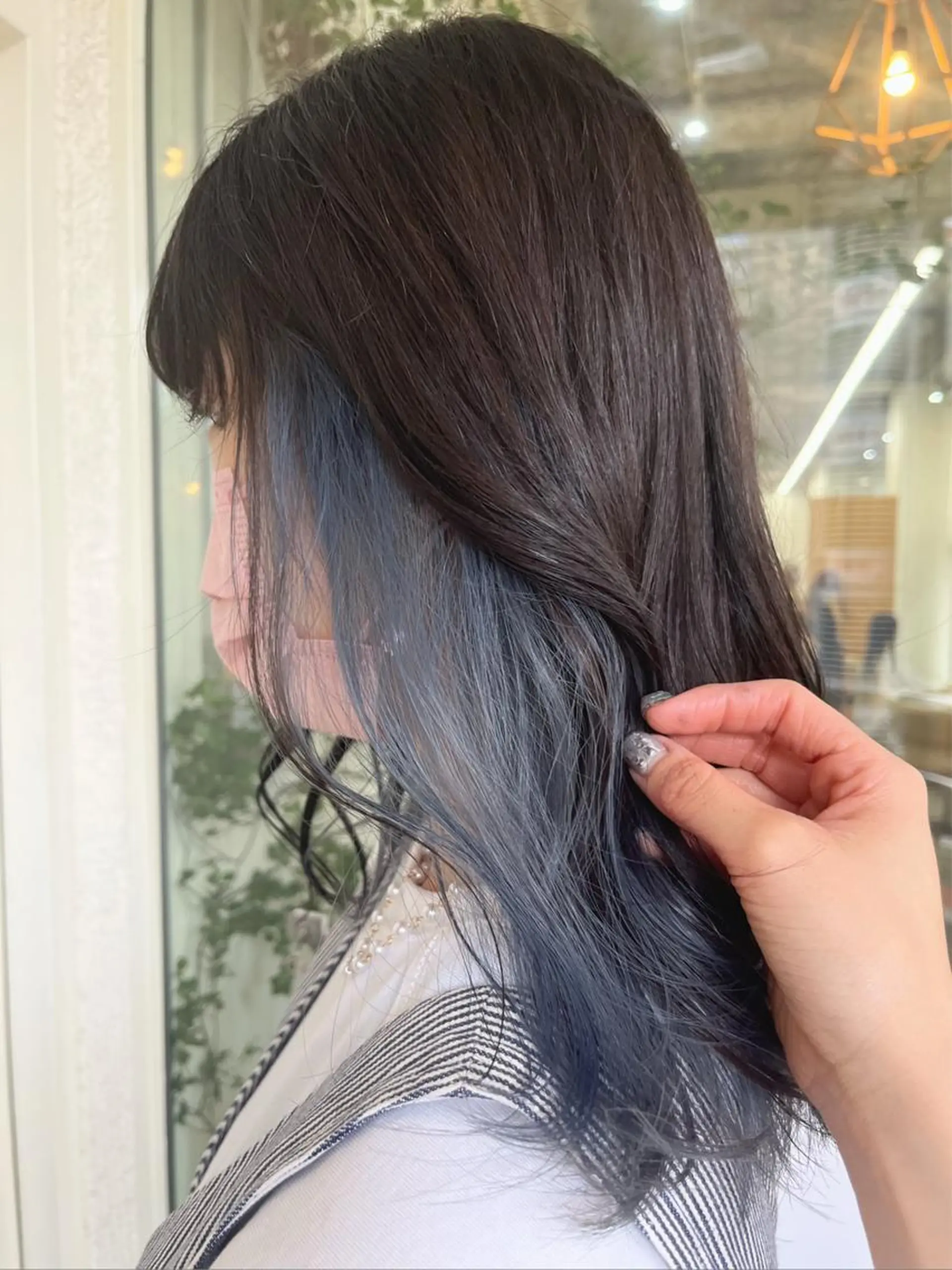 セミロング カラー ブルーカラー カット ヘアカラー トリートメント ハイトーン🦢 Natsumiのヘアスタイル