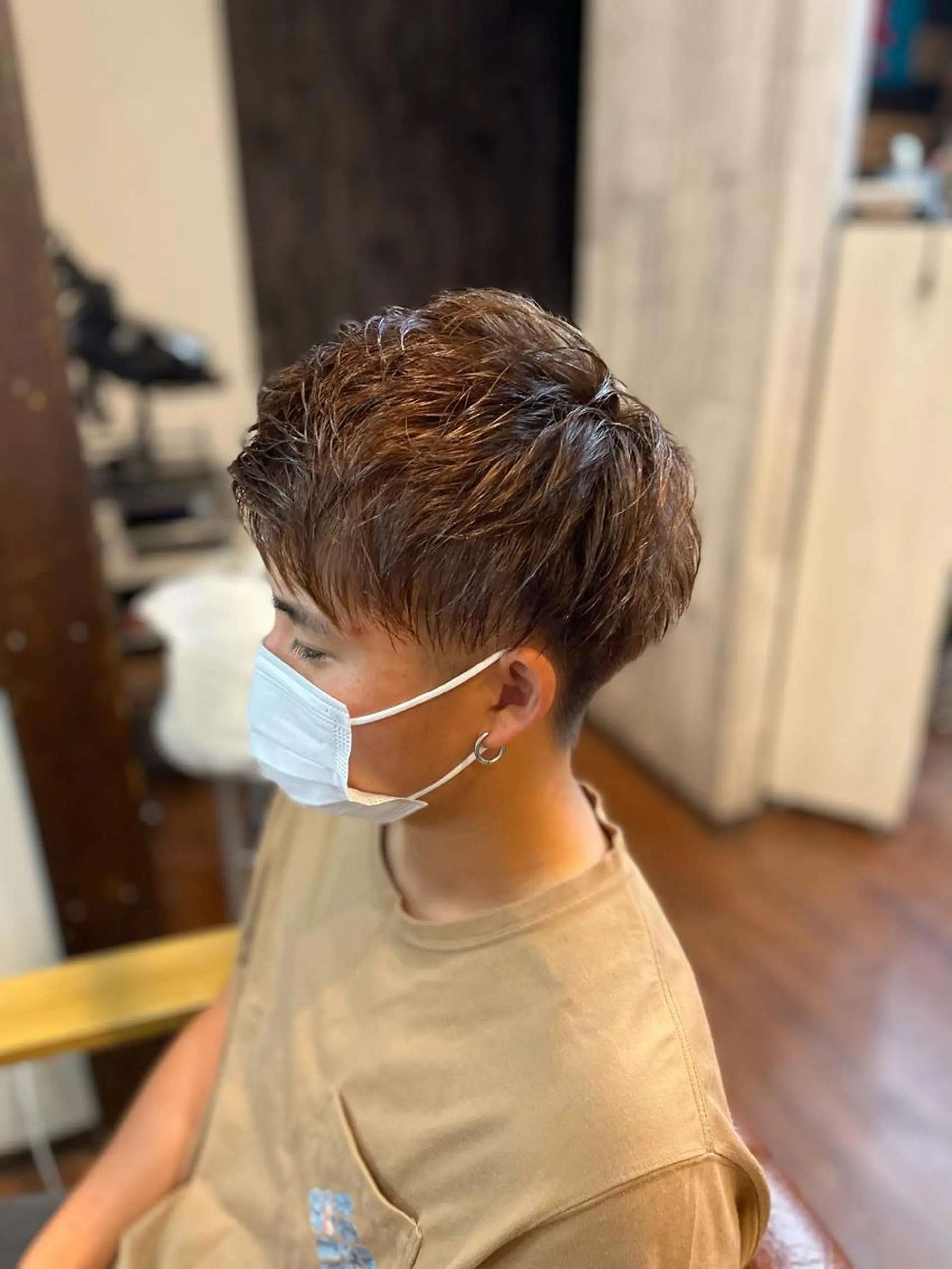 ショート メンズ アップバング マッシュ ショートヘア ✨縮毛矯正メニュー 追加 中山大輔✨のヘアスタイル