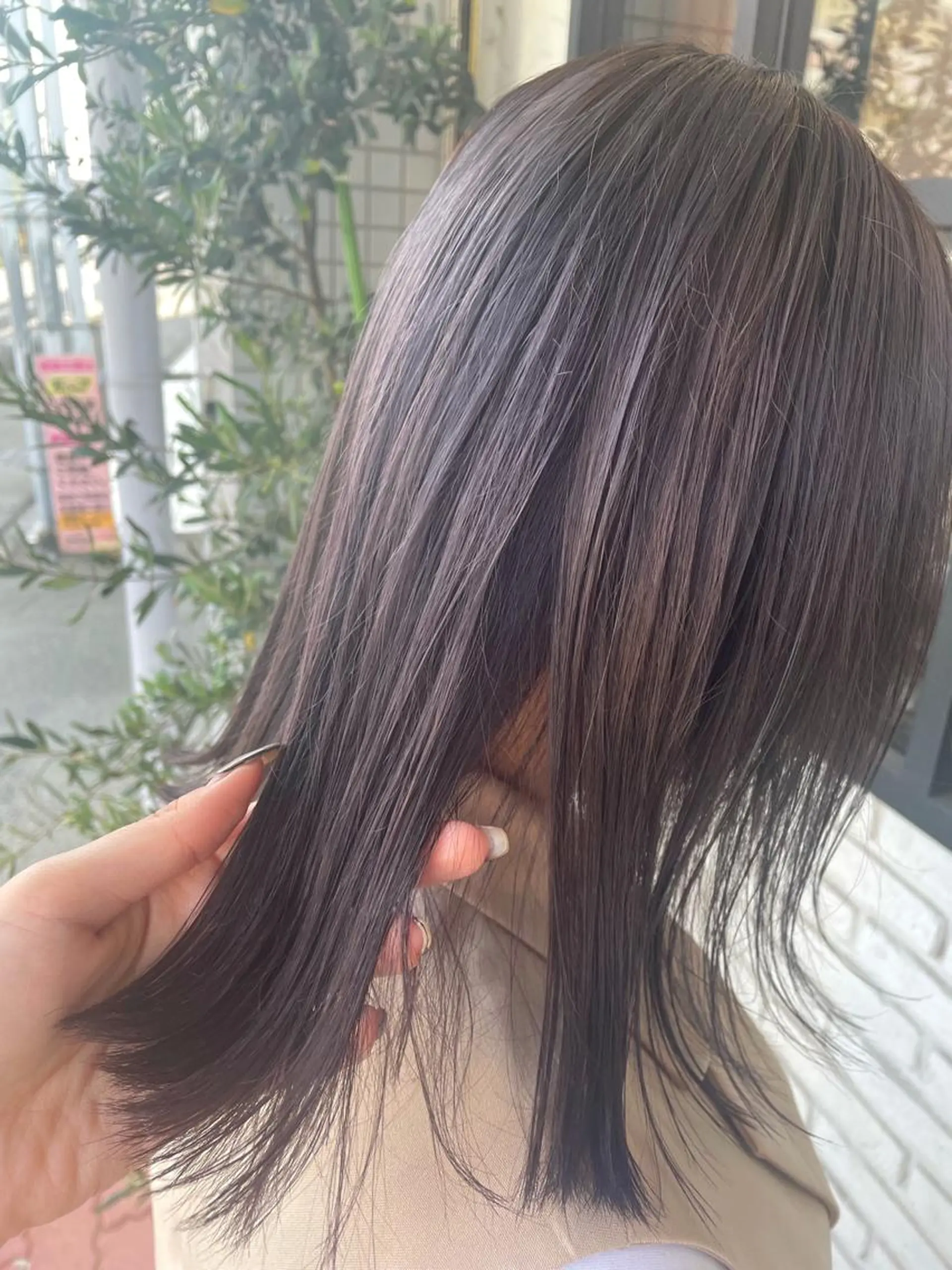 ミディアム カラー グレージュ パープルカラー パープルグレージュ カット ヘアカラー 小坂 真子のヘアスタイル