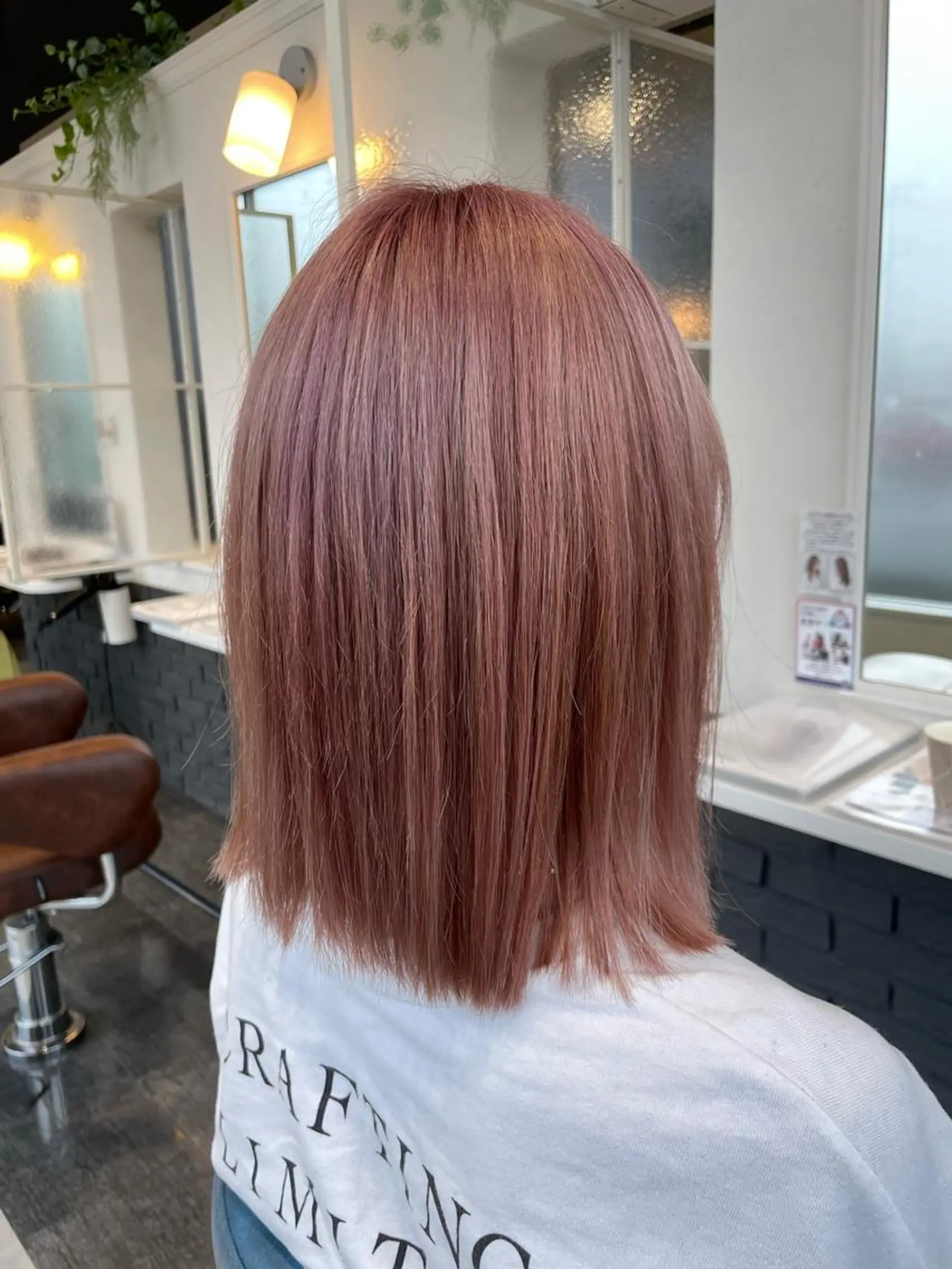 ミディアム カラー ベージュカラー ピンクカラー ピンクベージュ カット ヘアカラー TELAHAIR 副代表　菊池謙のヘアスタイル