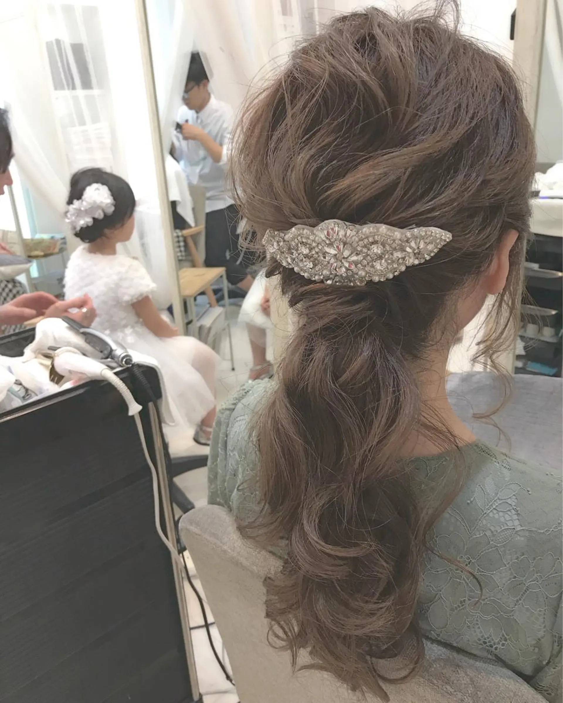 ロング ヘアアレンジ 結婚式・ブライダル ALVAREZ BARBER SHOP所属・takebuchi harukaのヘアスタイル