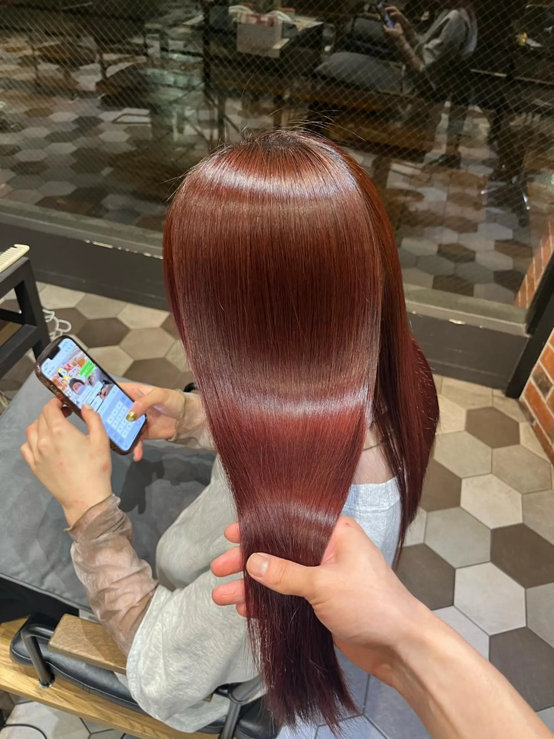 ロング カット 縮毛矯正 韓国風🫧髪質改善 村上　蒼生のヘアスタイル