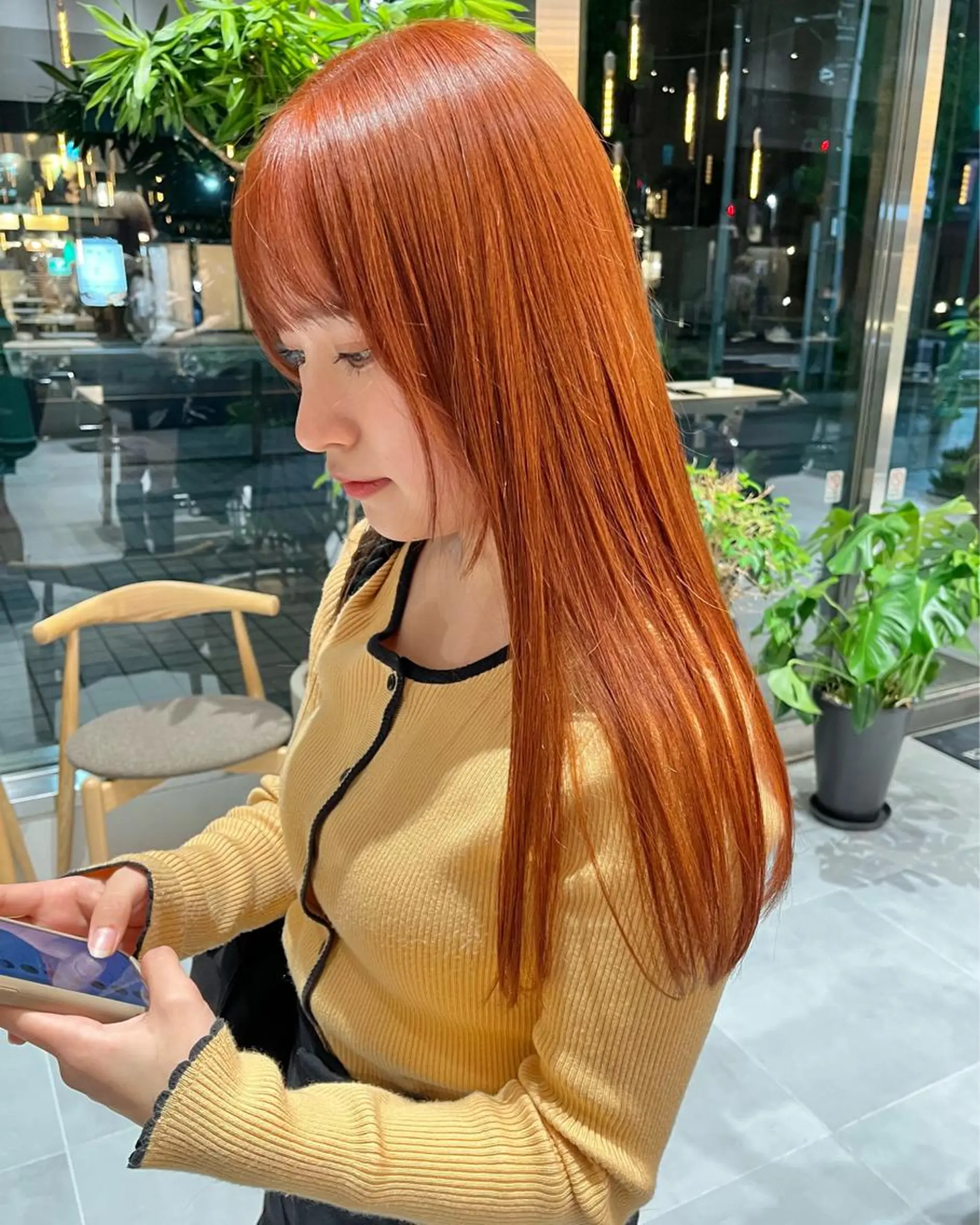 ロング カラー カット ヘアカラー トリートメント ヘアセット minami🪷 暖色カラーのヘアスタイル