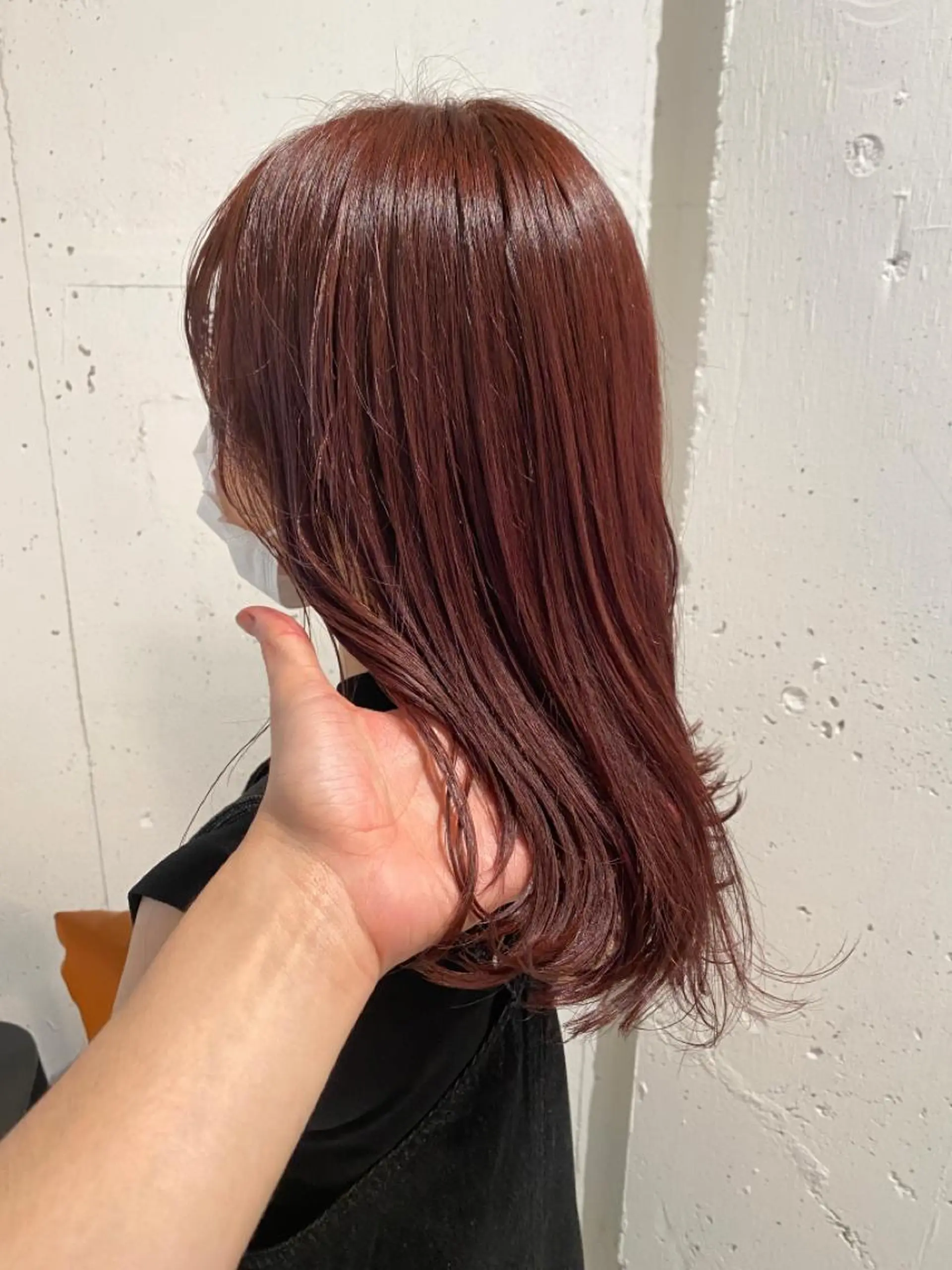 セミロング レッドブラウン 榎本 健太のヘアスタイル