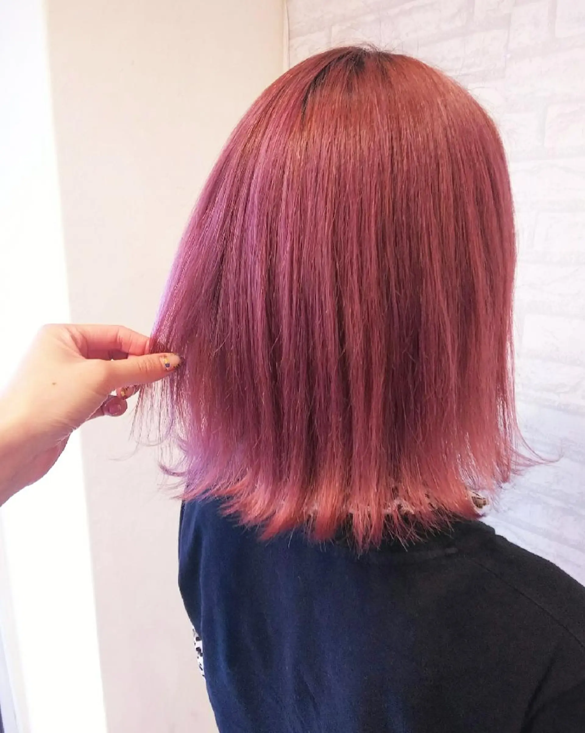 ミディアム カラー ピンクカラー レッドカラー ヘアカラー トリートメント JIL BLAN 京都所属・RU RIのヘアスタイル