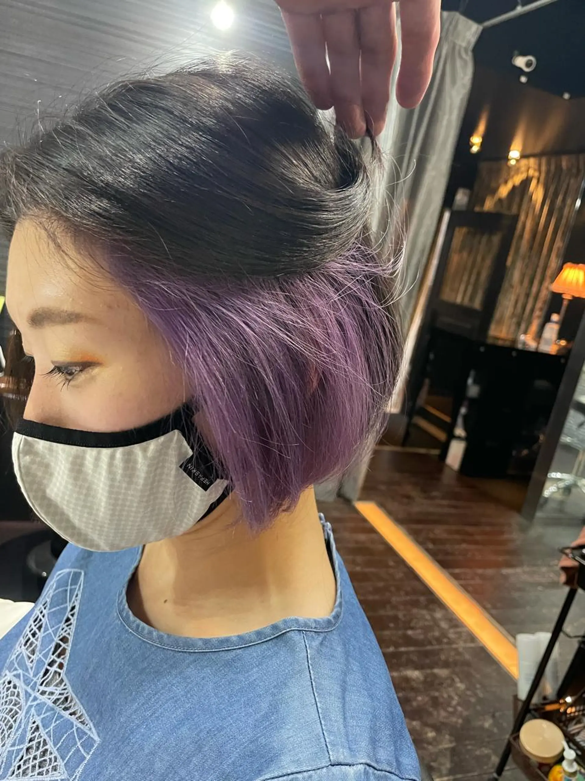 ショート カラー ラベンダーカラー ピンクカラー ピンクラベンダー VERONIQUE所属・山本 雅由のヘアスタイル