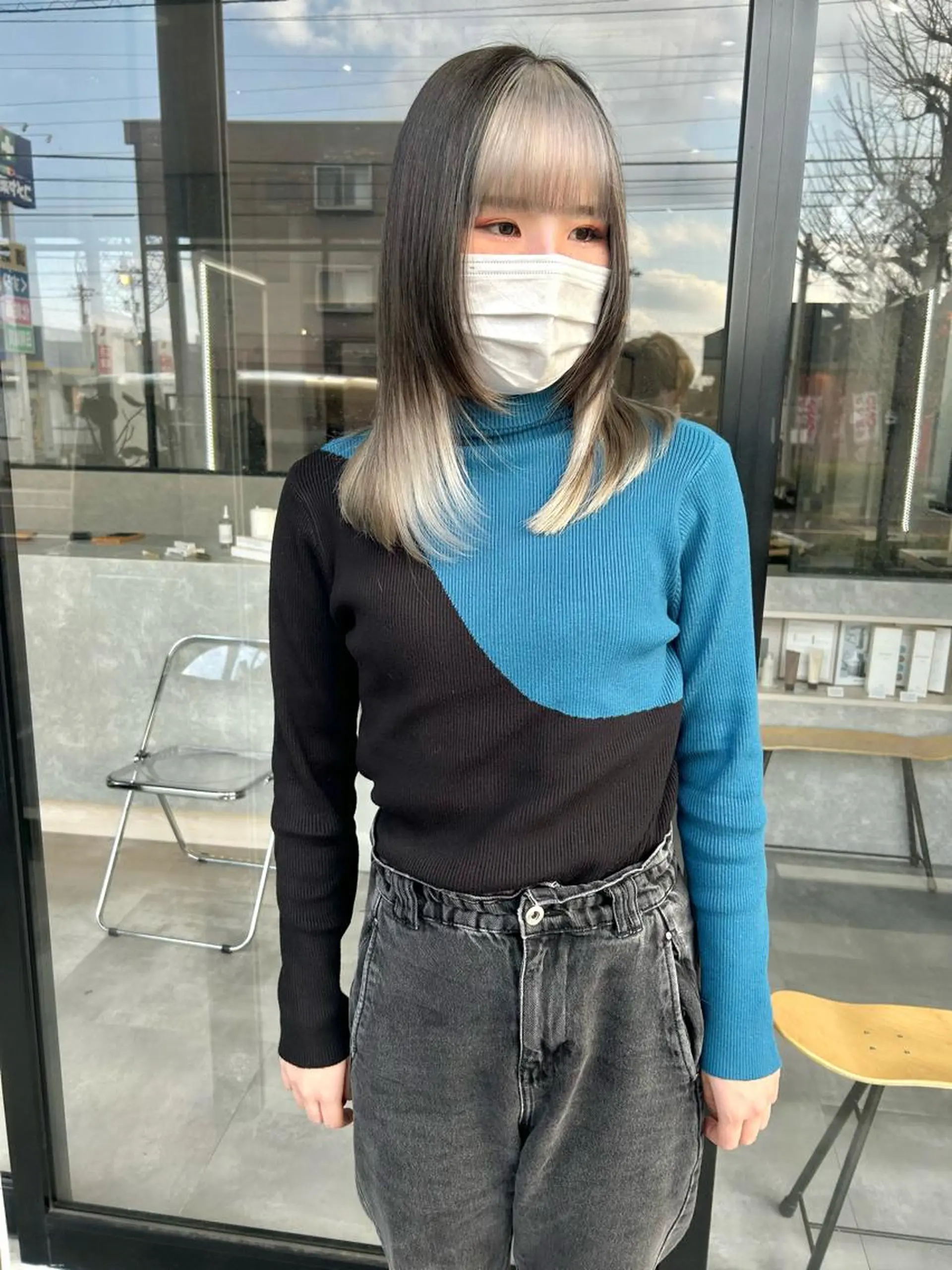 ミディアム カラー カット ヘアカラー トリートメント mood tatemachiのヘアスタイル