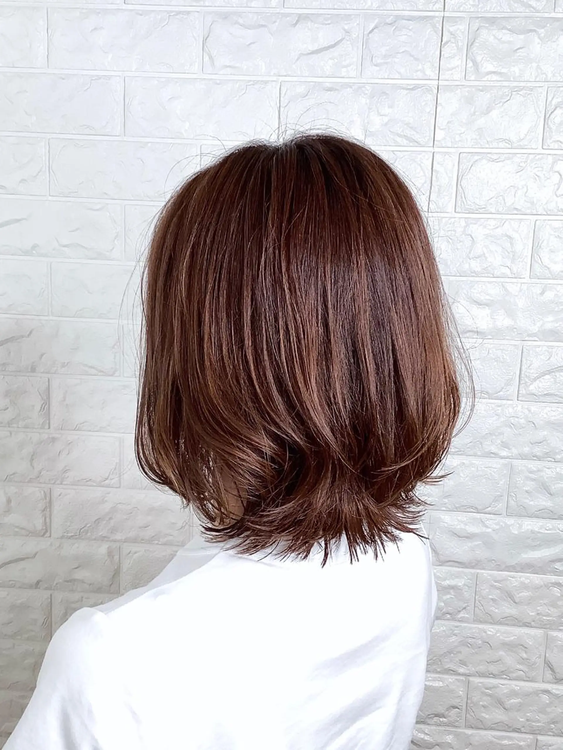 ミディアム カラー カット パーマ エイジングケア特化 美容師✂️山崎竜二のヘアスタイル