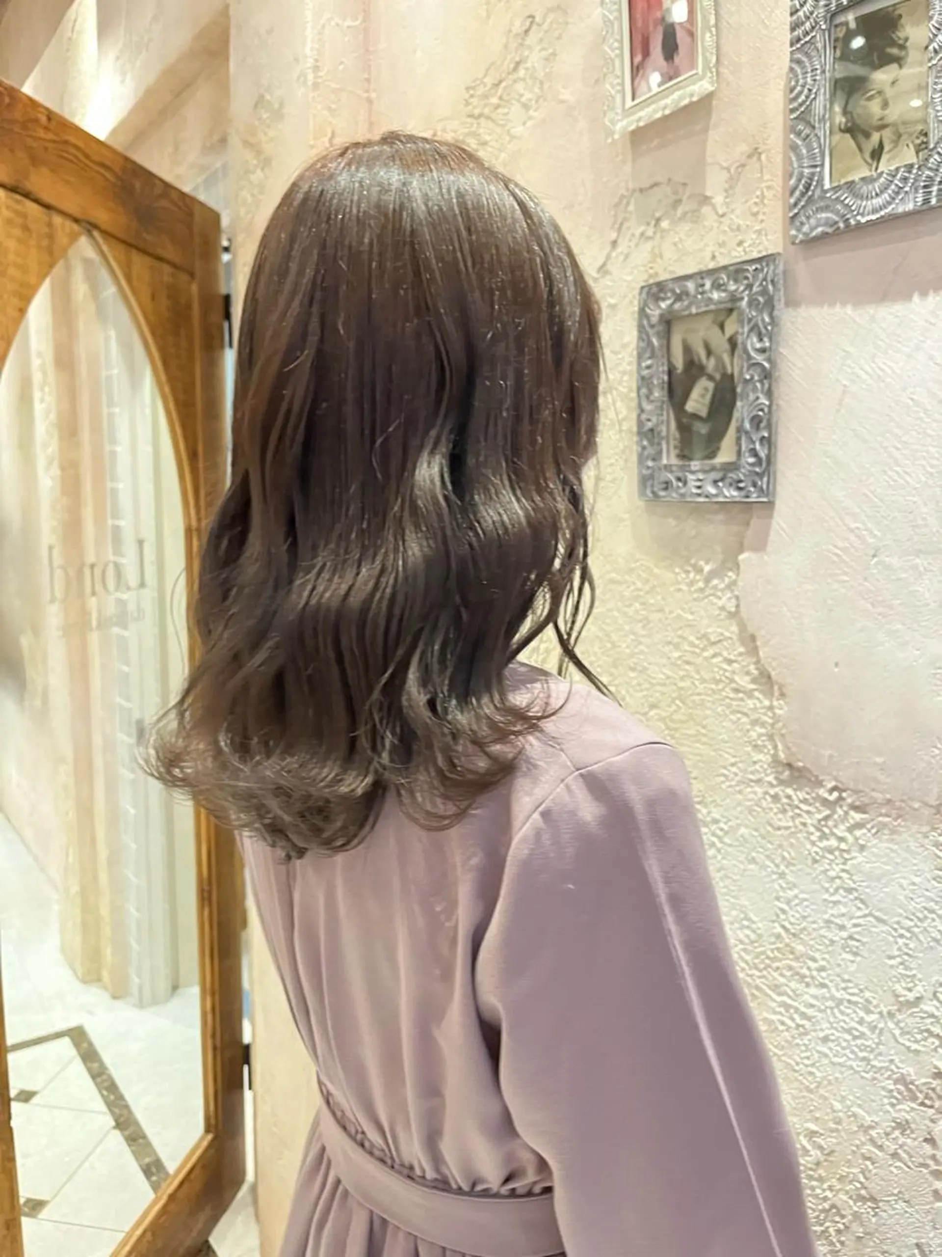 ロング 川井麻由🎀アイドル 量産🎀ピンクカラーのヘアスタイル