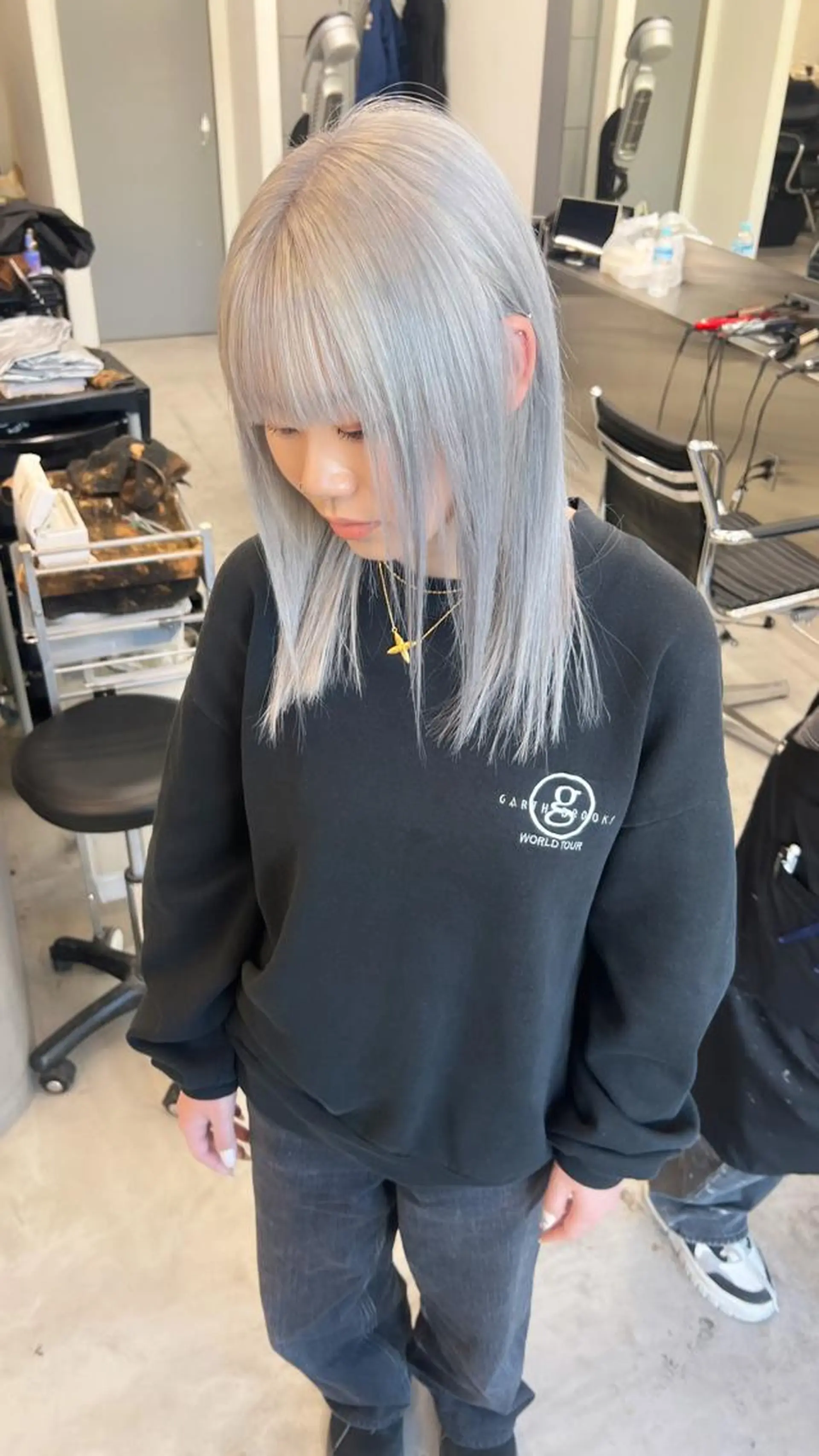 カラー ミディアム ミディアムパーマ バレイヤージュ ブリーチ ハイトーンカラー インナーカラー 艶髪/髪質改善🌱 市川ひなたのヘアスタイル