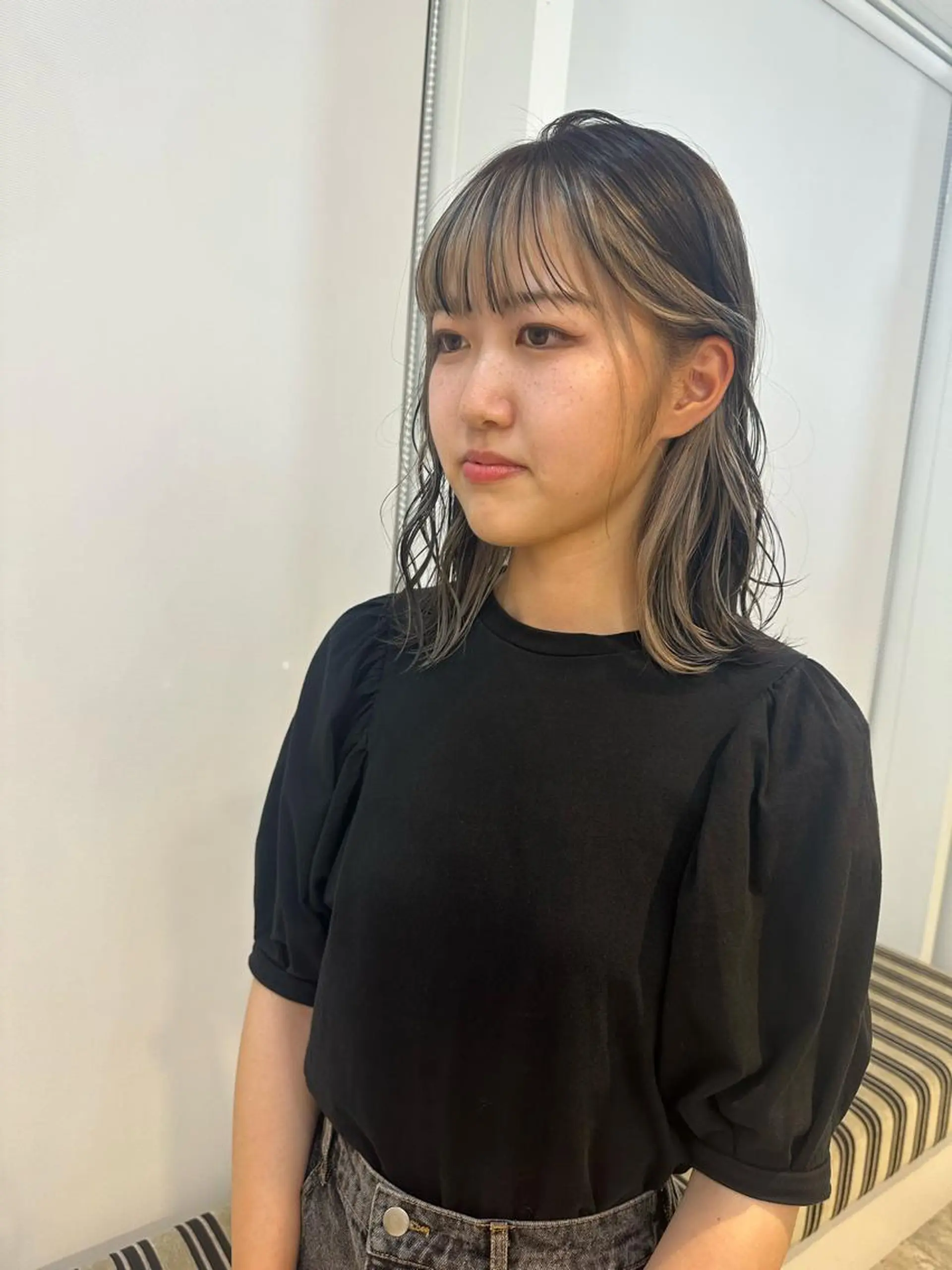 カラー ミストバング  フェイスフレーミング ヘアカラー さとう あやかのヘアスタイル