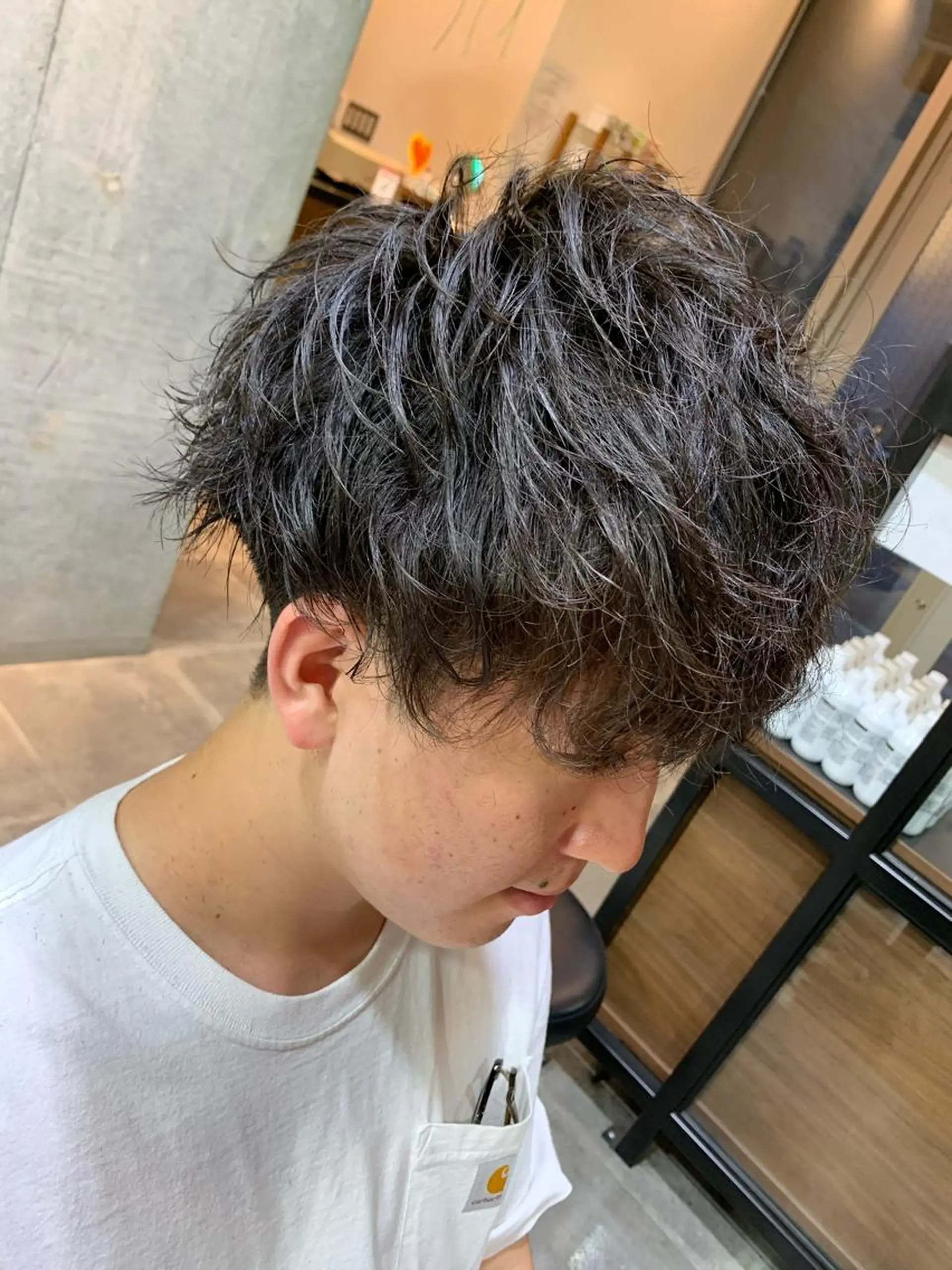 パーマ メンズ 天野 開のヘアスタイル