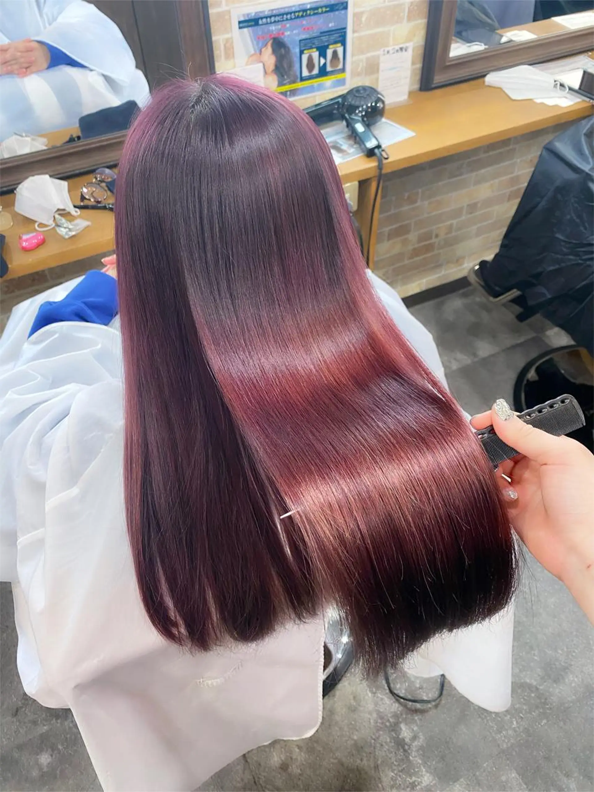 ロング ヘアカラー トリートメント 髪質改善 🤍erikaのヘアスタイル