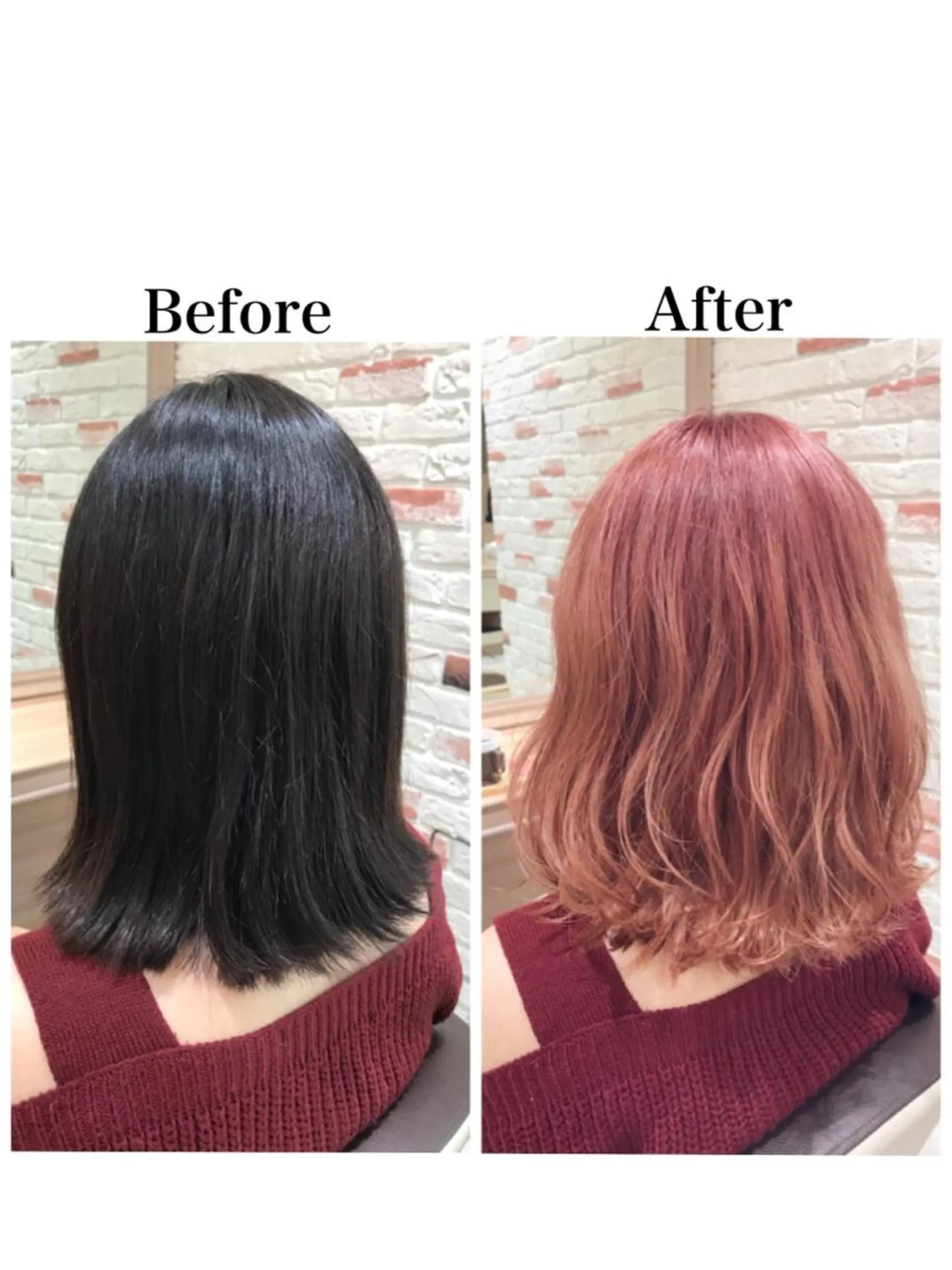 ミディアム カラー ブリーチ ピンクカラー ヘアカラー 新宿 木下拓哉のヘアスタイル