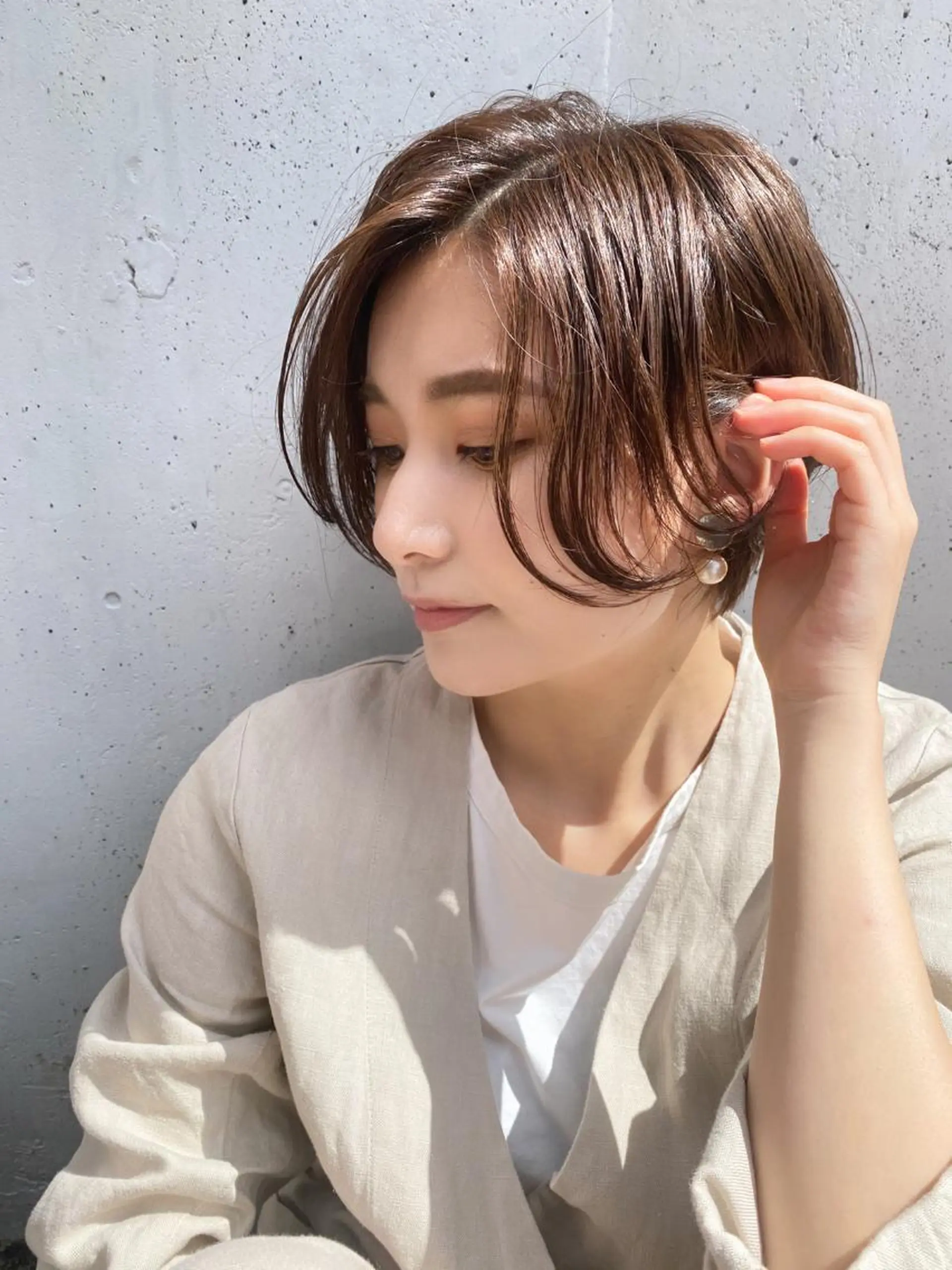 ショート カラー アディクシーカラー 透明感カラー 似合わせカット カット 山崎 雄太のヘアスタイル