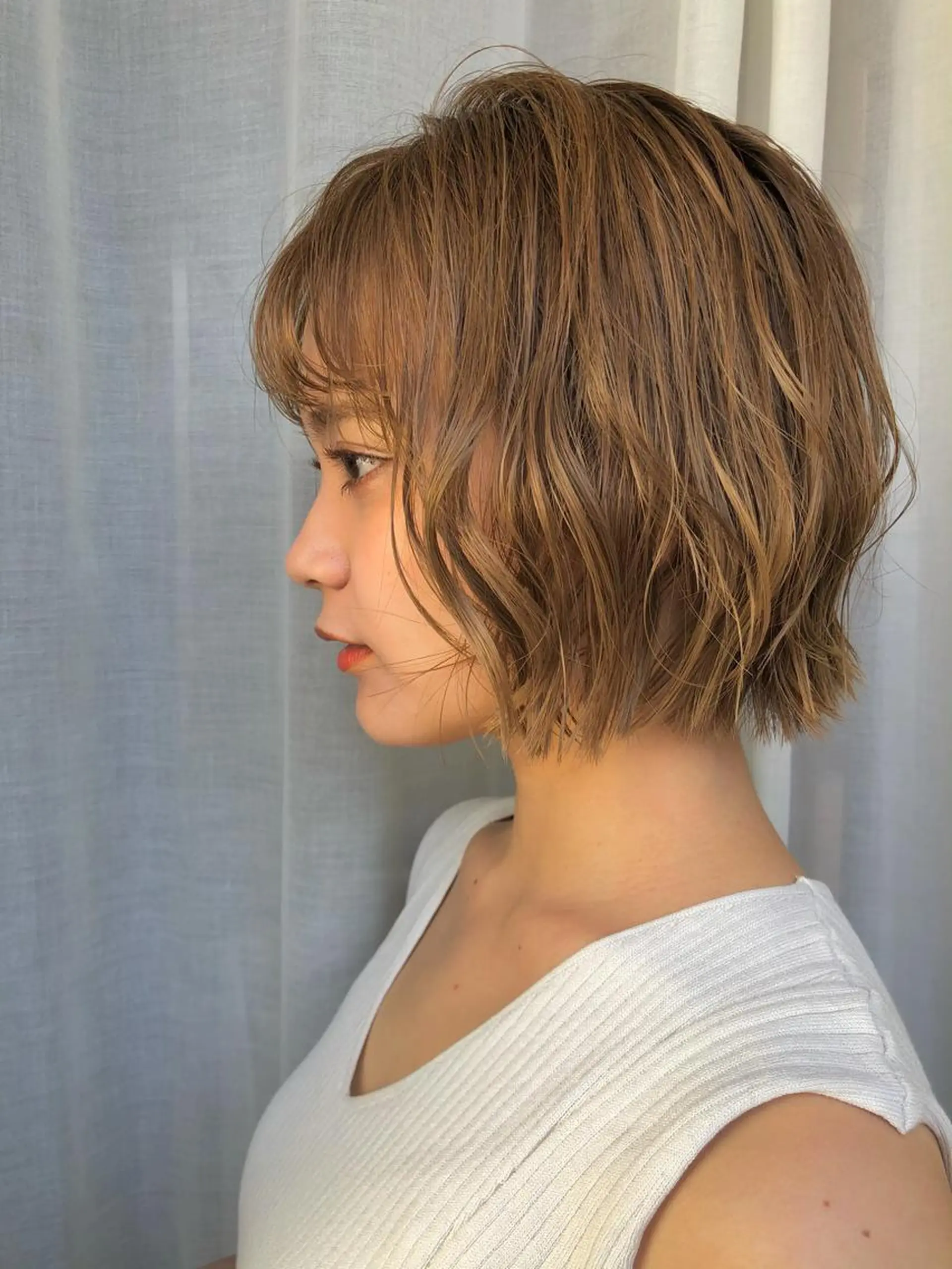 ショート パーマ ボブ カット パーマ トリートメント 本田 奈穂美のヘアスタイル