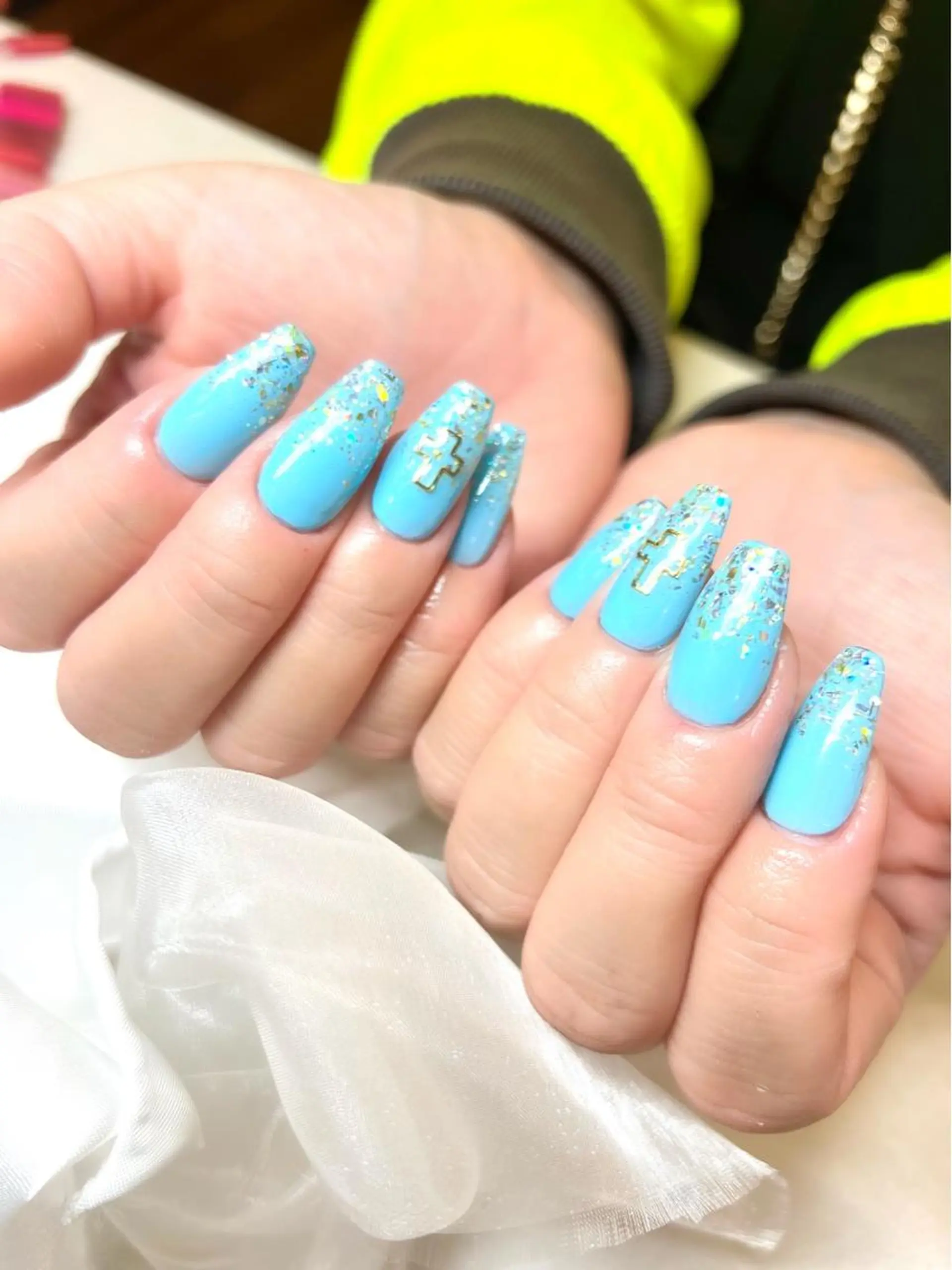 ネイル アートネイル オーロラネイル ジェルネイル 韓国ネイル ロングネイル ハンドネイル clover nailのネイルデザイン