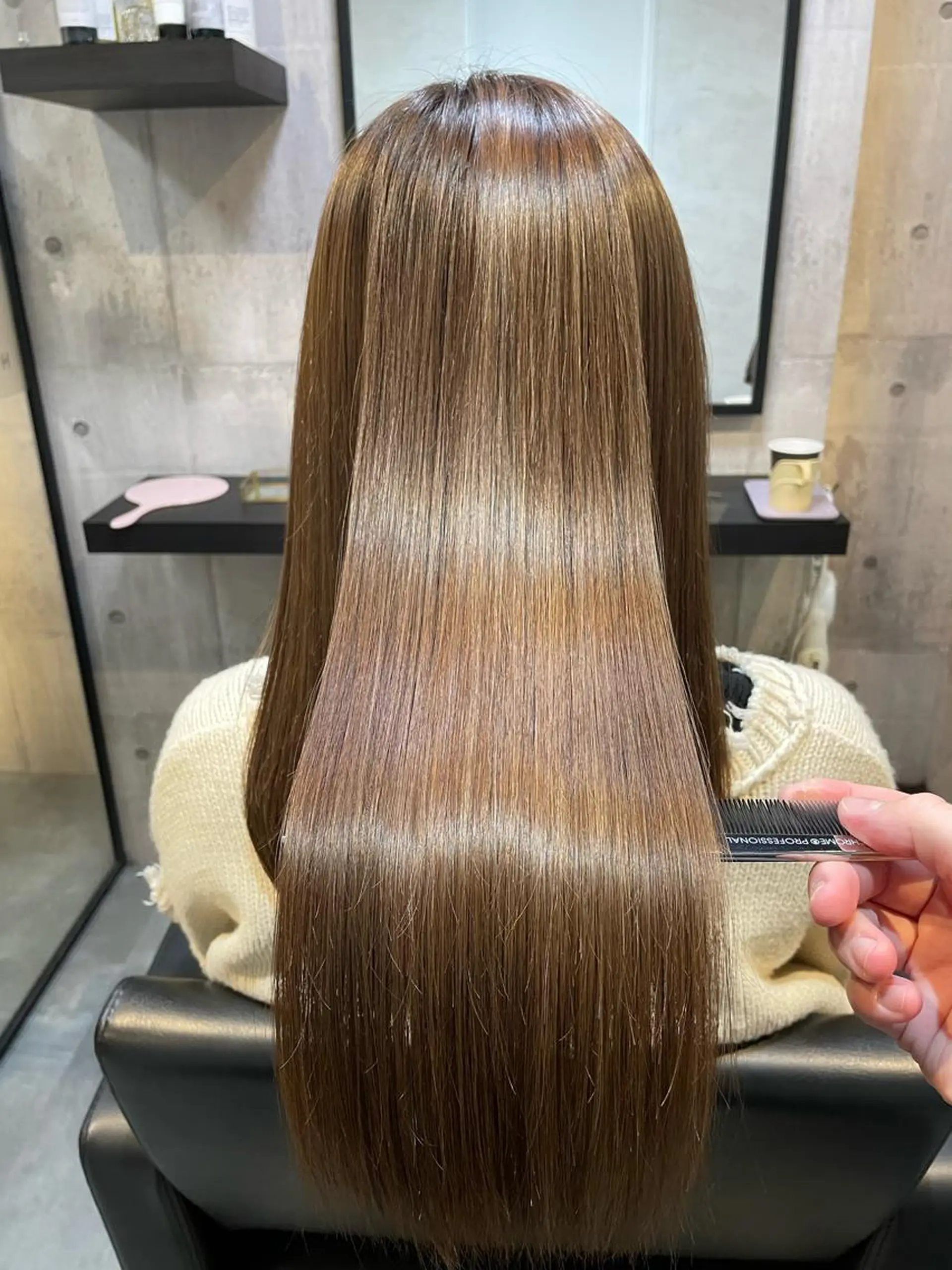 ロング カラー カット ヘアカラー トリートメント 👑髪質改善カラー 中垣斗希のヘアスタイル