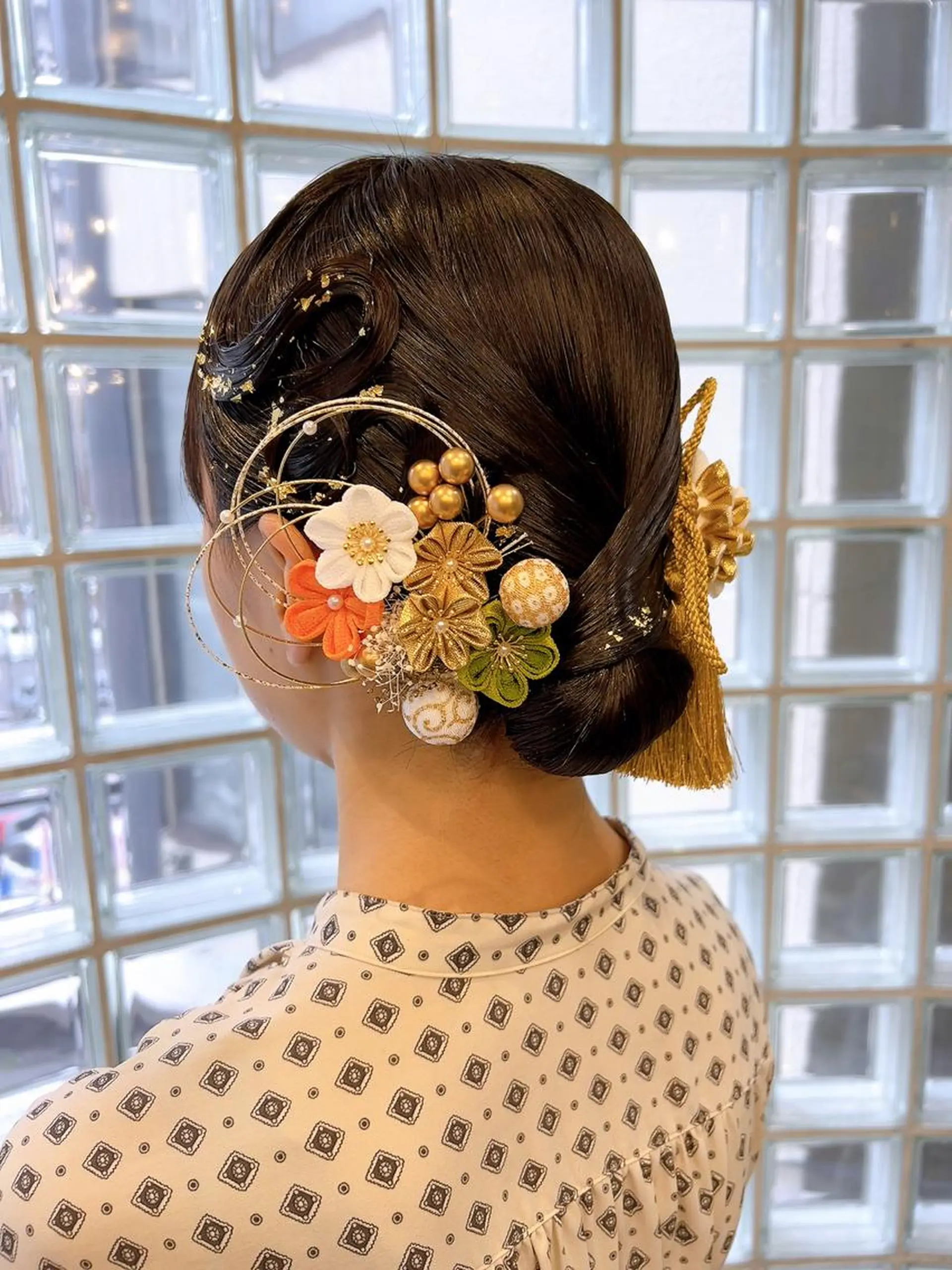 ミディアム ヘアアレンジ 髪飾り ヘアセット 池田 みのりのヘアスタイル