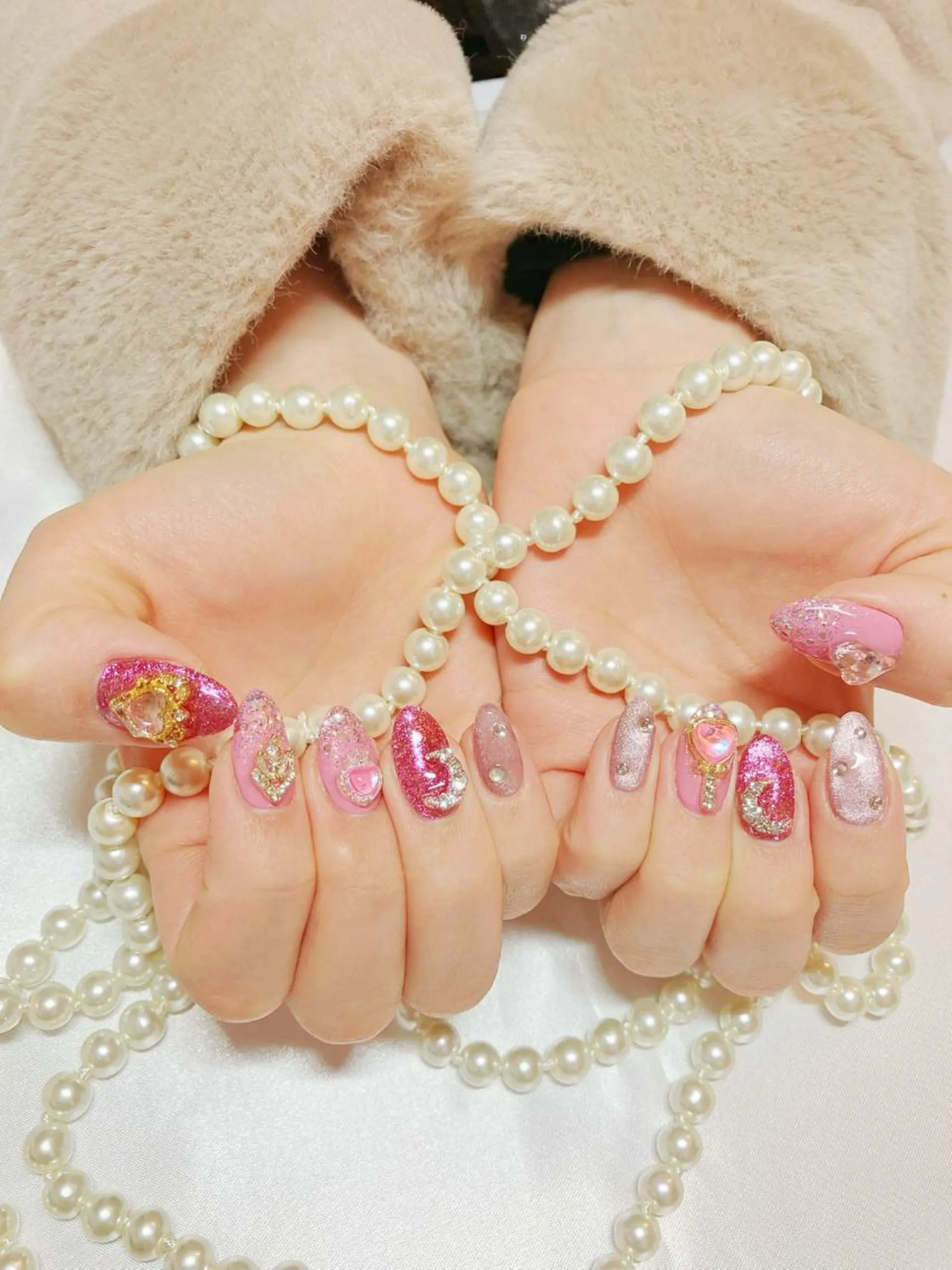 ネイル オーロラネイル フラッシュネイル 氷ネイル・うるうるネイル キラキラネイル 韓国ネイル Amour baseのネイルデザイン