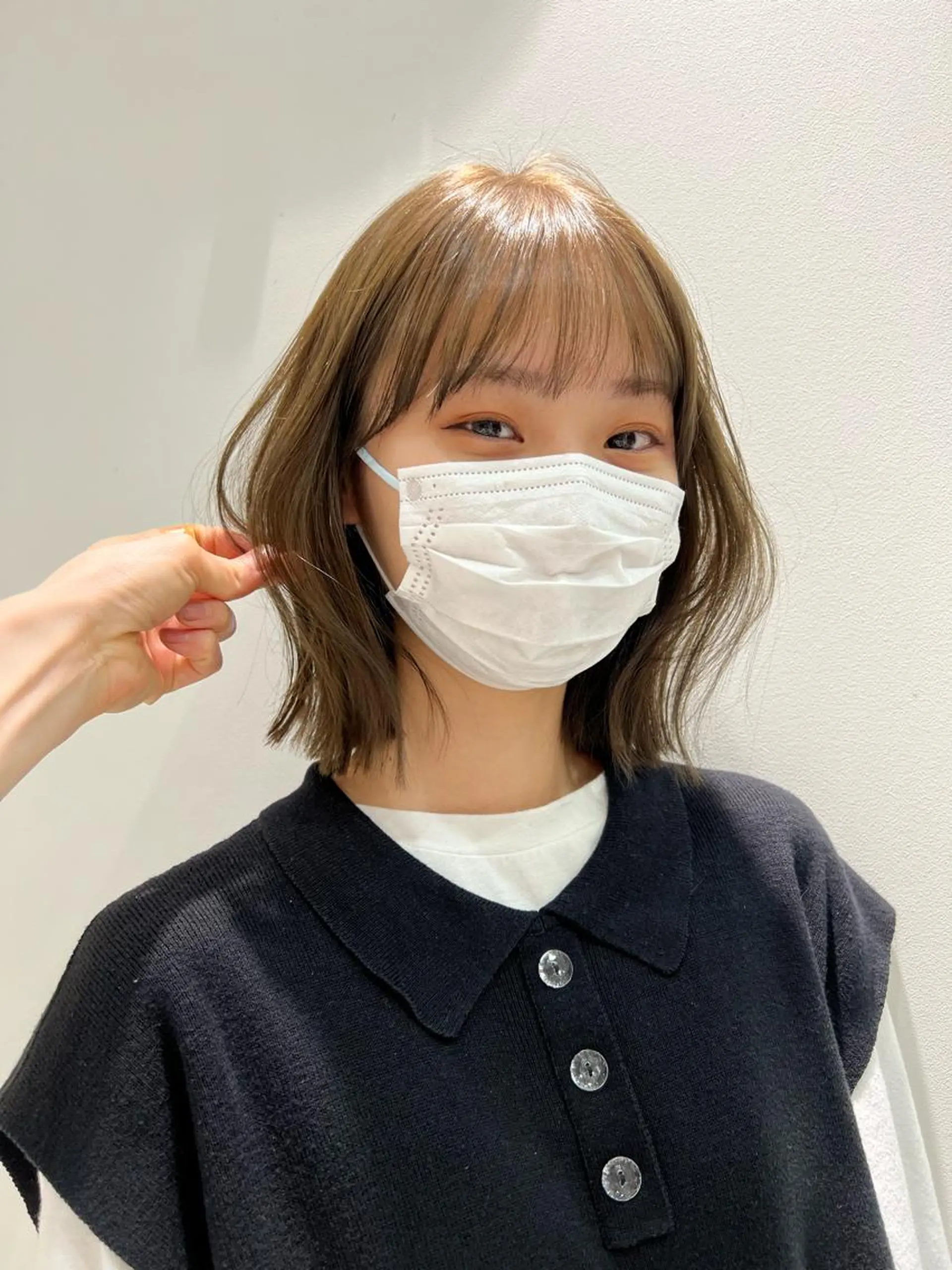 ミディアム カラー ヘアアレンジ 顔周りカット 小顔カット hotely所属・✨まとまるボブ/ 切りっぱなし/ユキナのヘアスタイル