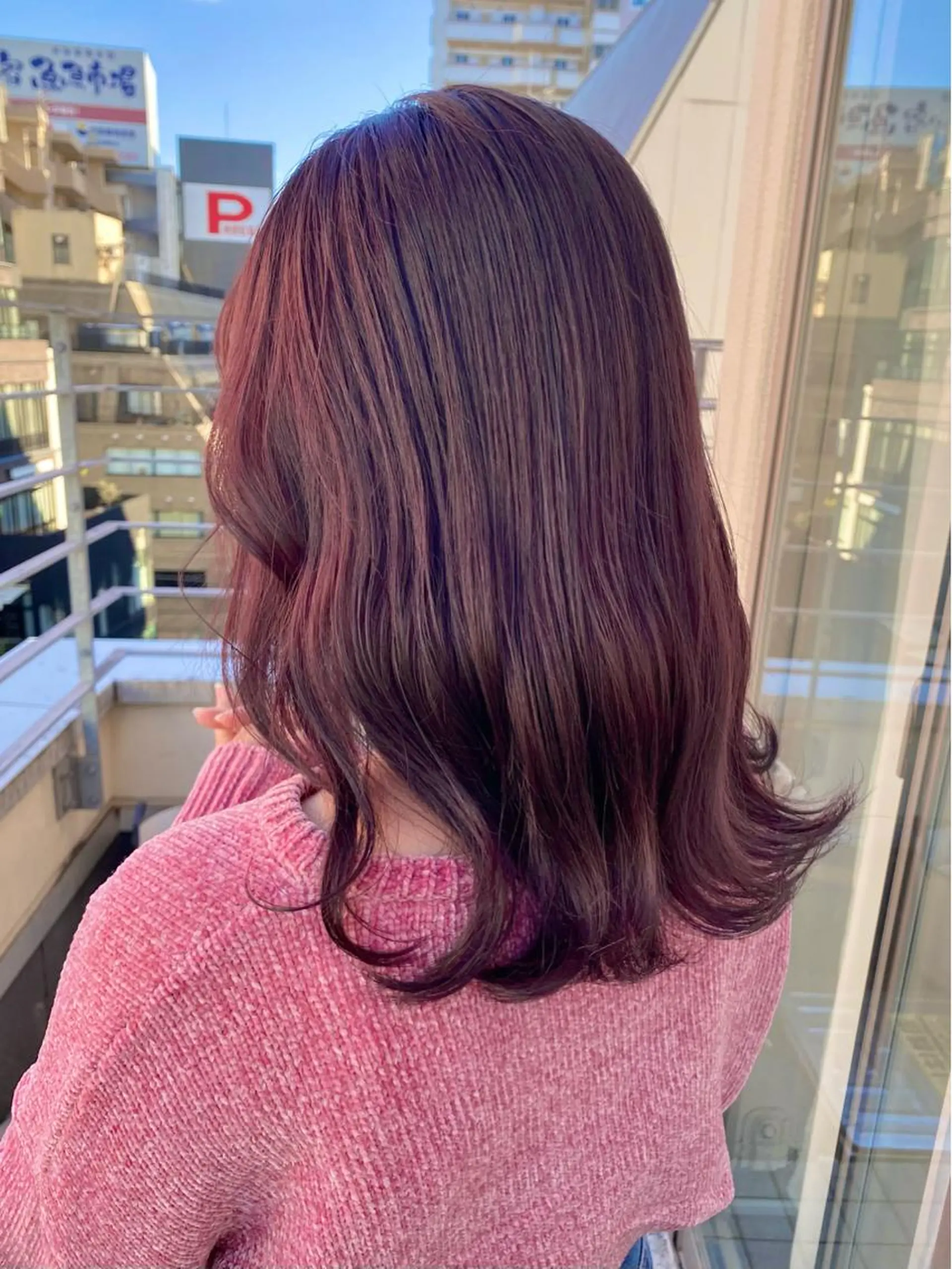 セミロング カラー ピンクカラー ヘアカラー 暖色カラー/天神/ ヘイマサクラのヘアスタイル