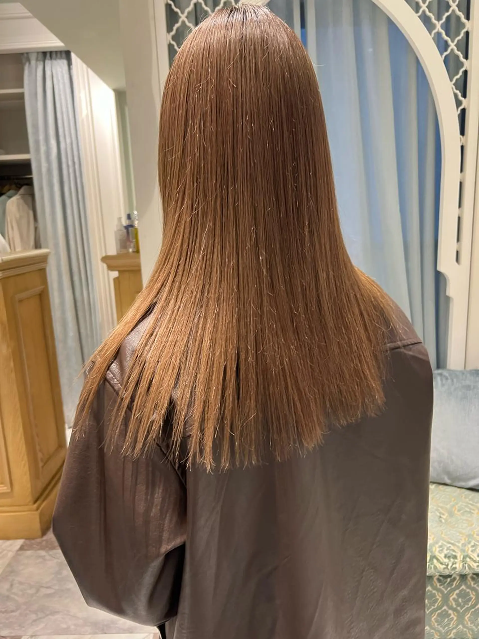 ロング ボブ ハイライト 髪質改善 韓国風ヘア 小顔カット 透明感カラー/カット 髪質改善/森栄範のヘアスタイル