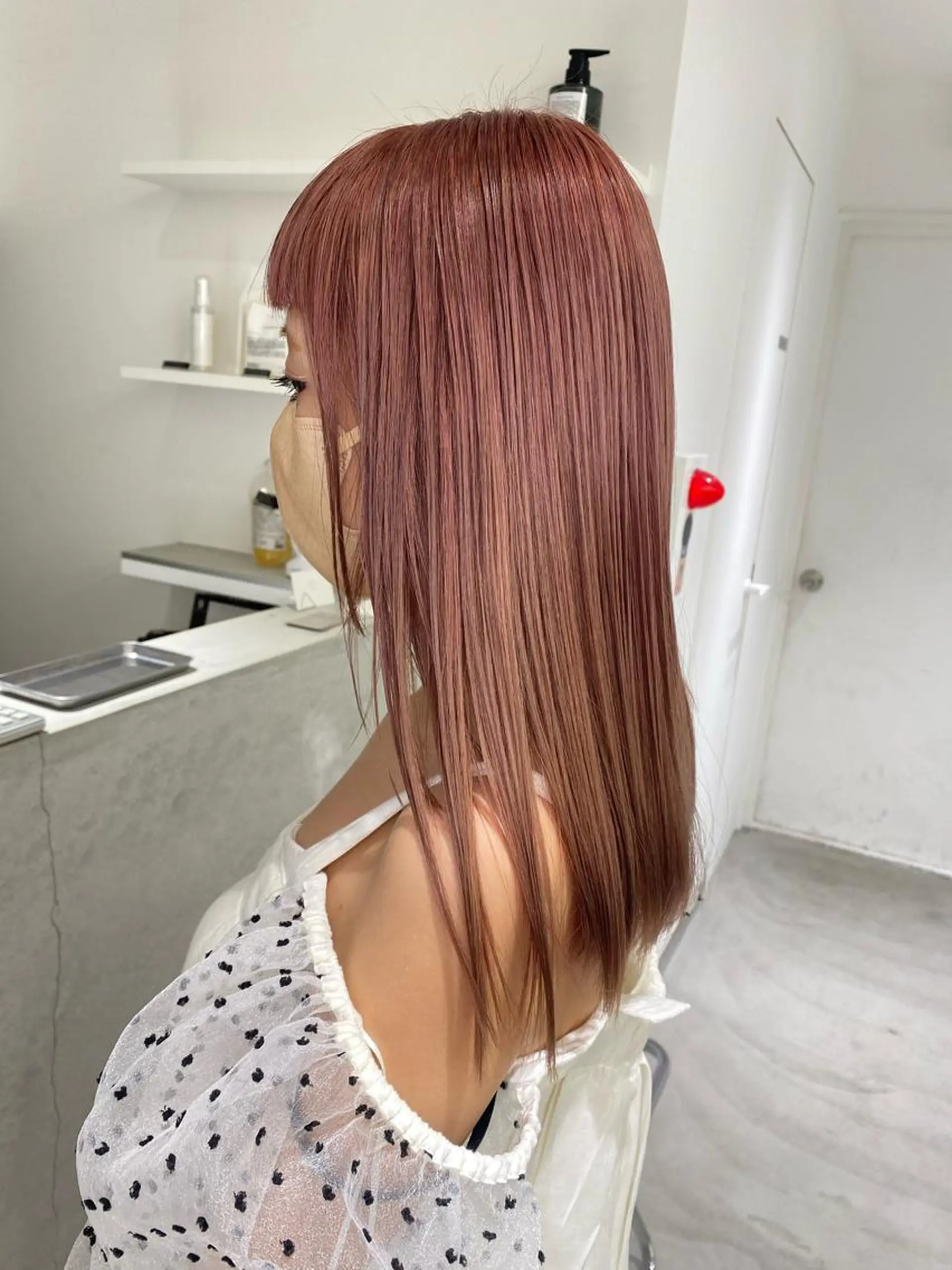 カラー ベージュカラー ブリーチ ケアブリーチ ピンクカラー ピンクベージュ ヘアカラー トリートメント ブリーチ/髪質改善 公文愛結のヘアスタイル