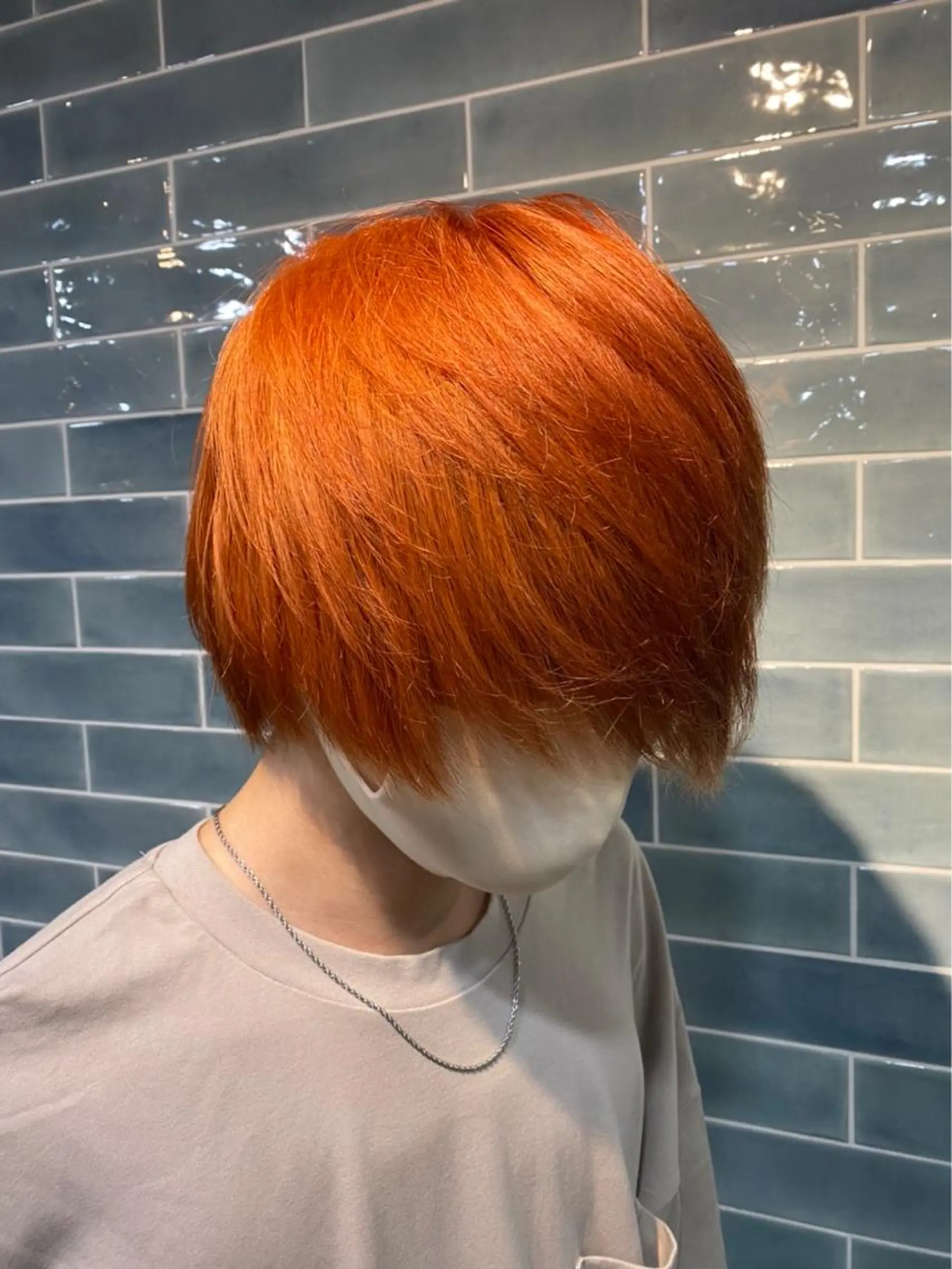 ショート カラー オレンジ ヘアカラー men’s salon Gaudi梅田茶屋町店所属・寳泉 章弘のヘアスタイル