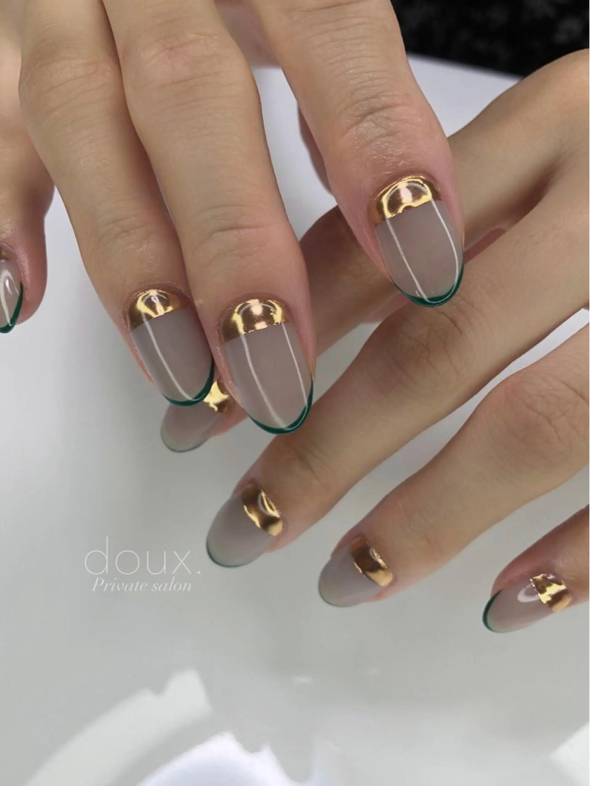ネイル フレンチネイル ニュアンスネイル 春ネイル ワンホンネイル ハンドネイル doux. nailのネイルデザイン